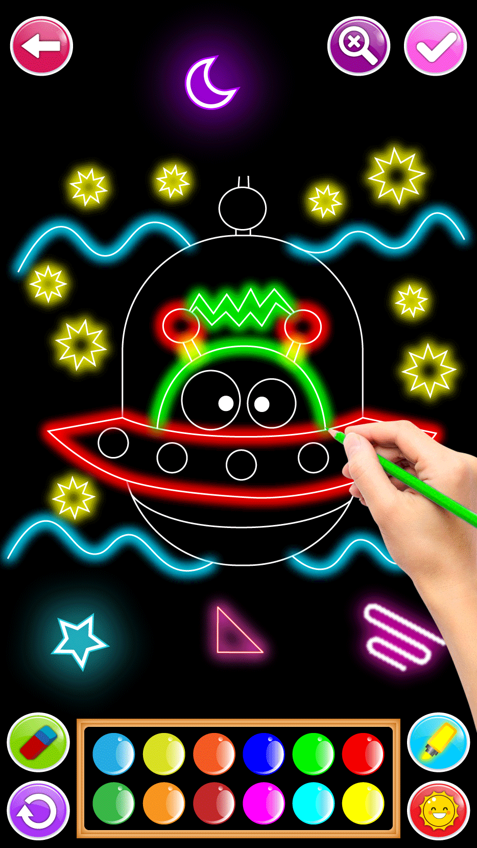 اسکرین شات 7 برنامه Learn To Draw Glow Numbers