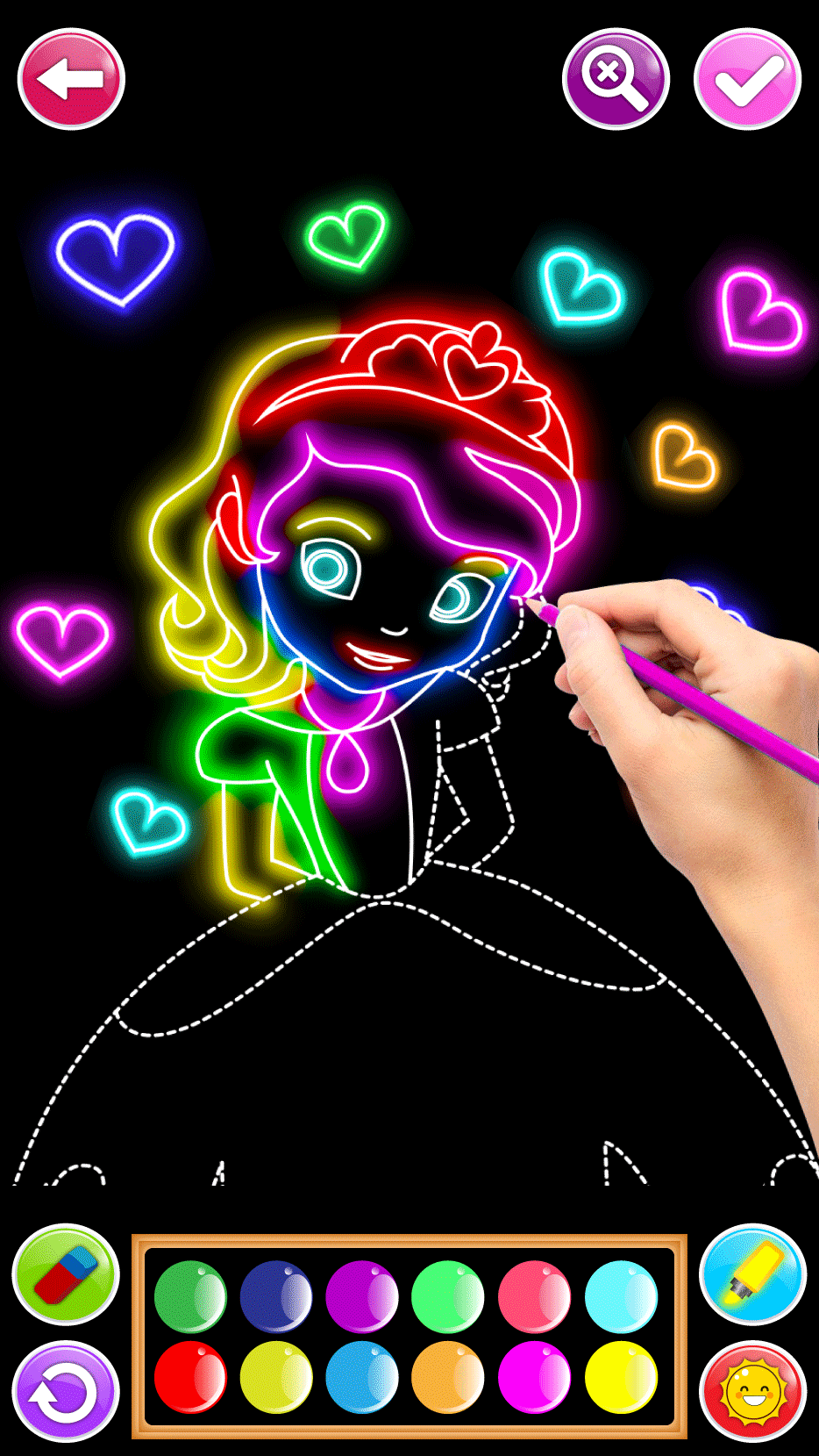 اسکرین شات 2 برنامه Learn To Draw Glow Numbers