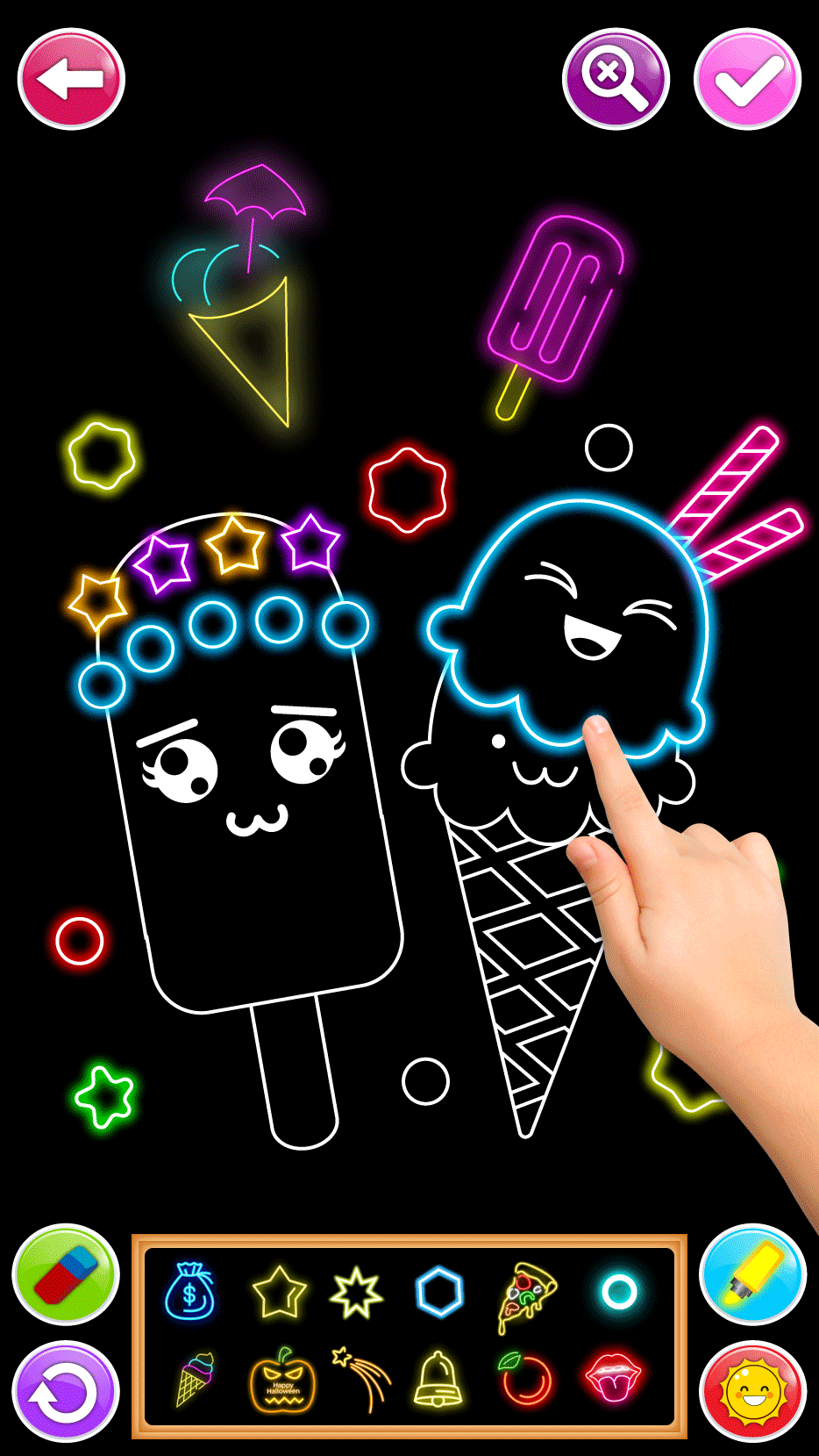 اسکرین شات 4 برنامه Learn To Draw Glow Numbers
