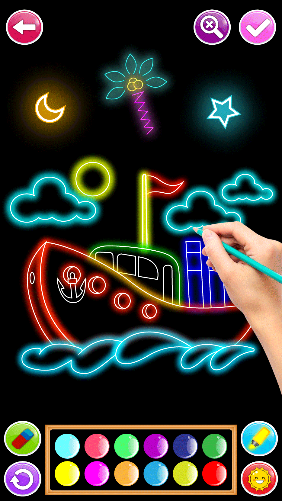 اسکرین شات 6 برنامه Learn To Draw Glow Numbers