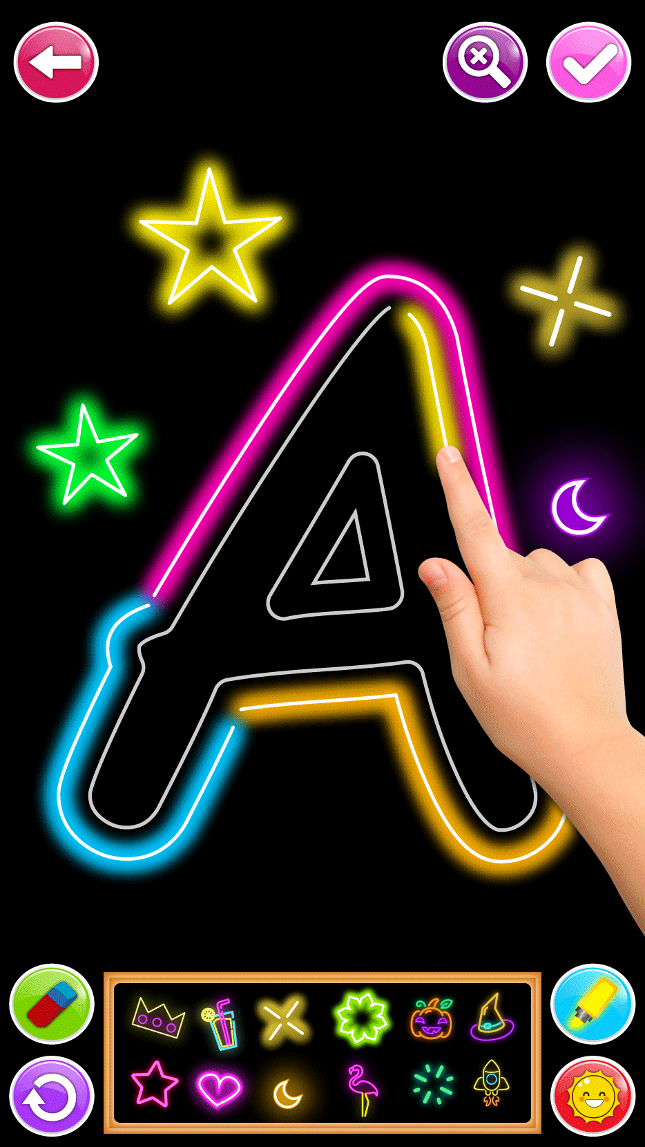 اسکرین شات 1 برنامه Learn To Draw Glow Numbers