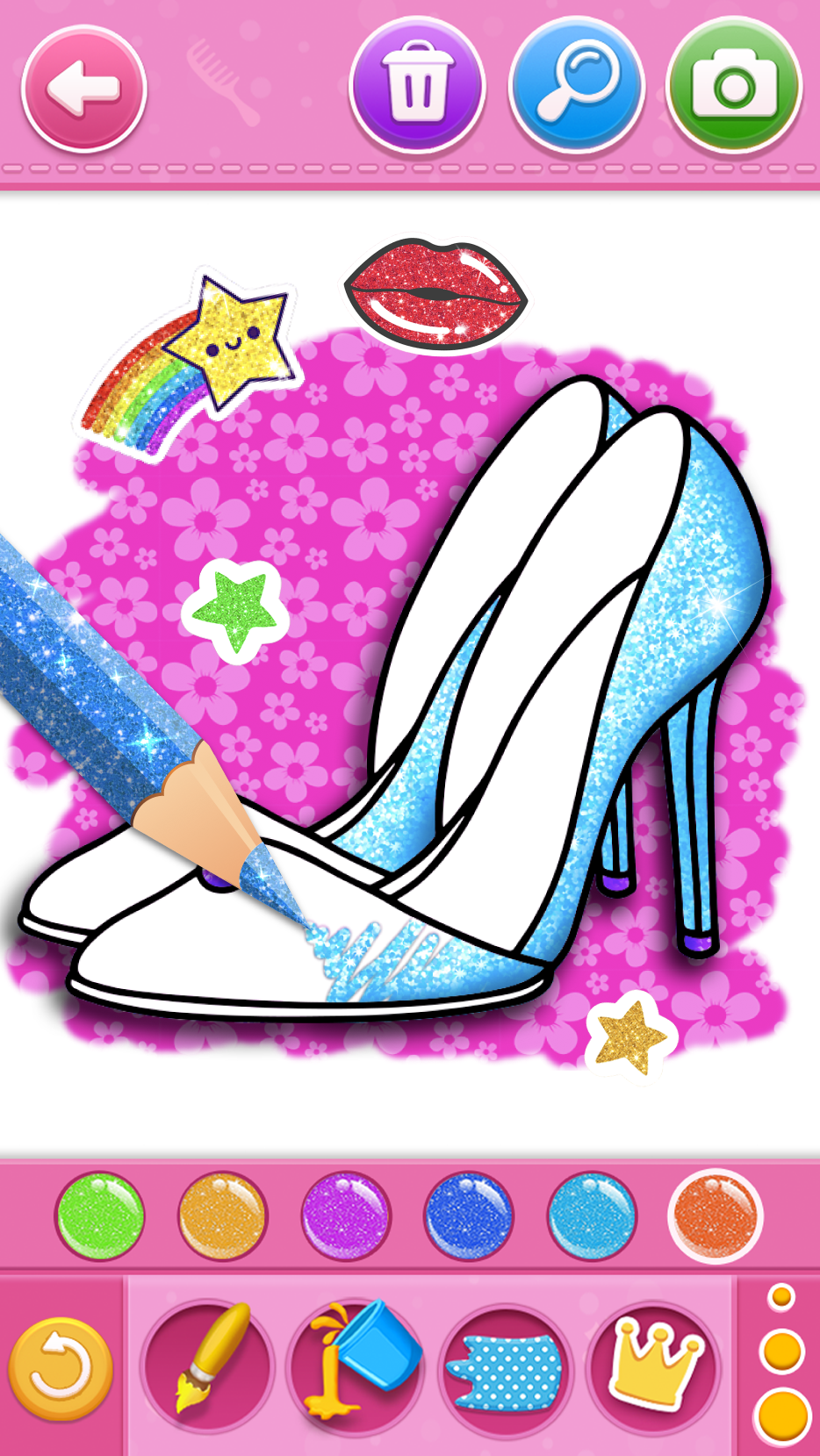 اسکرین شات 6 برنامه Glitter beauty coloring game