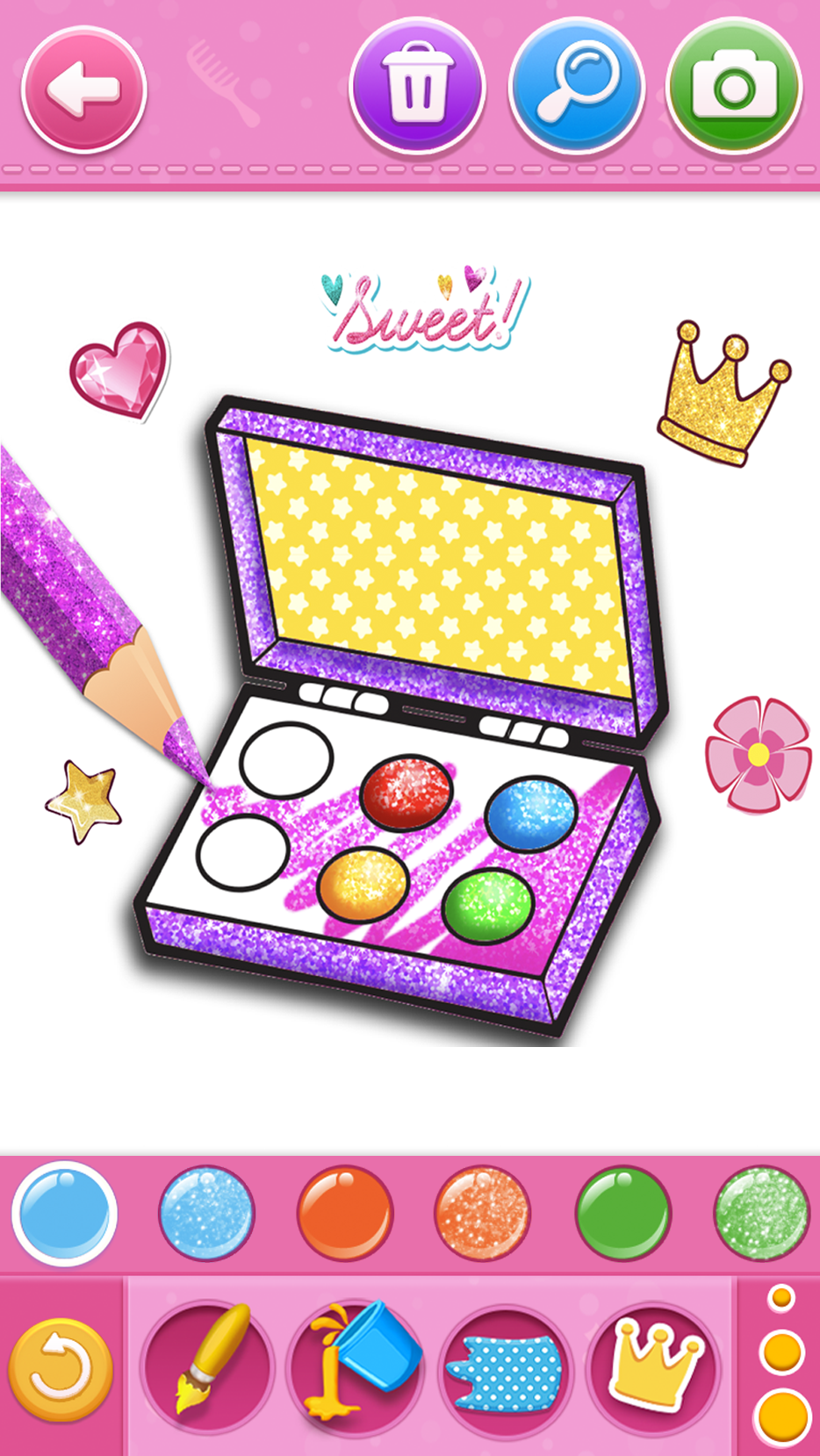 اسکرین شات 1 برنامه Glitter beauty coloring game