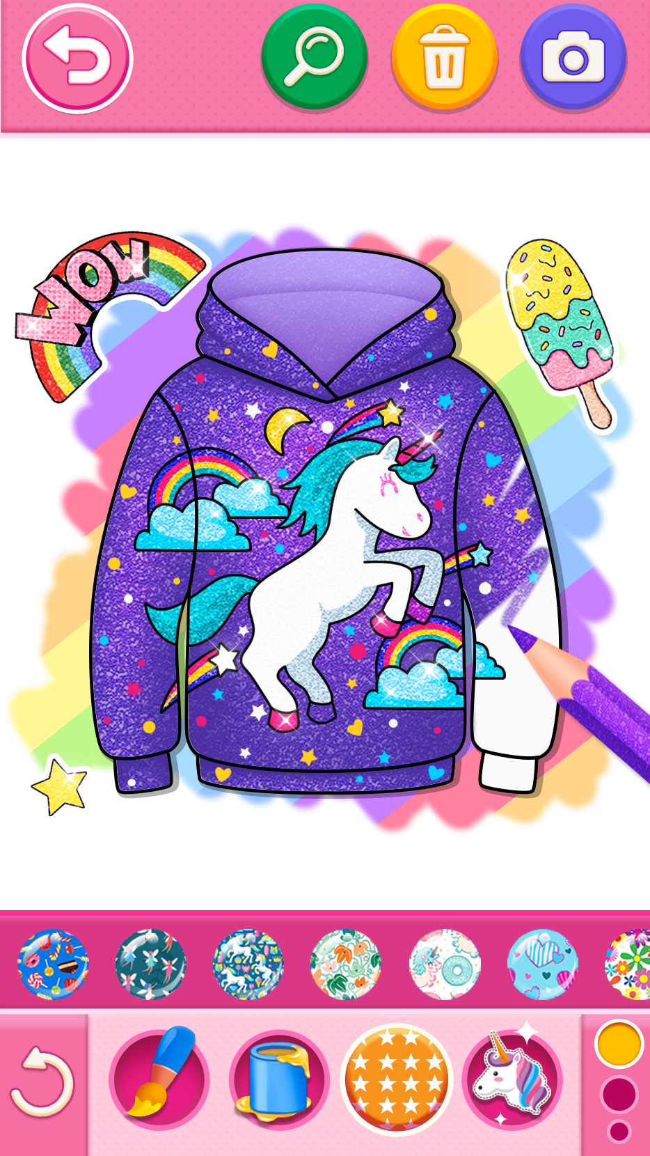 اسکرین شات 7 برنامه Glitter Dress Coloring Game