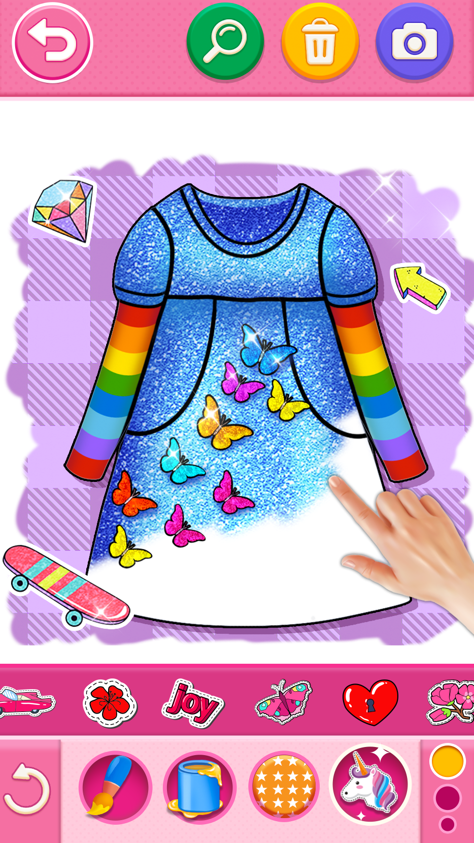 اسکرین شات 6 برنامه Glitter Dress Coloring Game