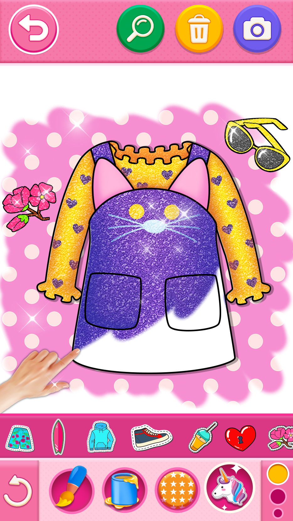 اسکرین شات 8 برنامه Glitter Dress Coloring Game