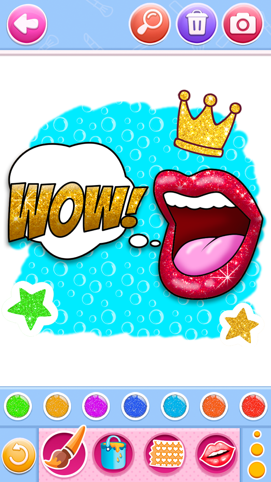 اسکرین شات 3 برنامه Glitter lips coloring game