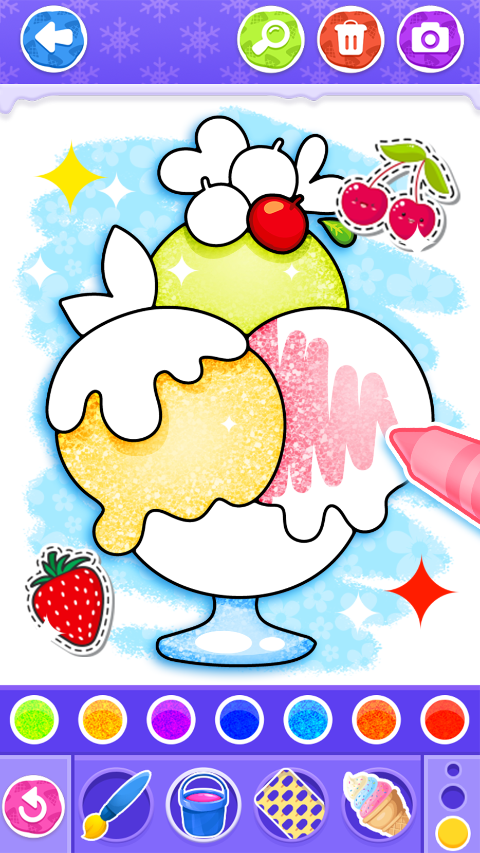 اسکرین شات 5 بازی Glitter Ice Cream Coloring