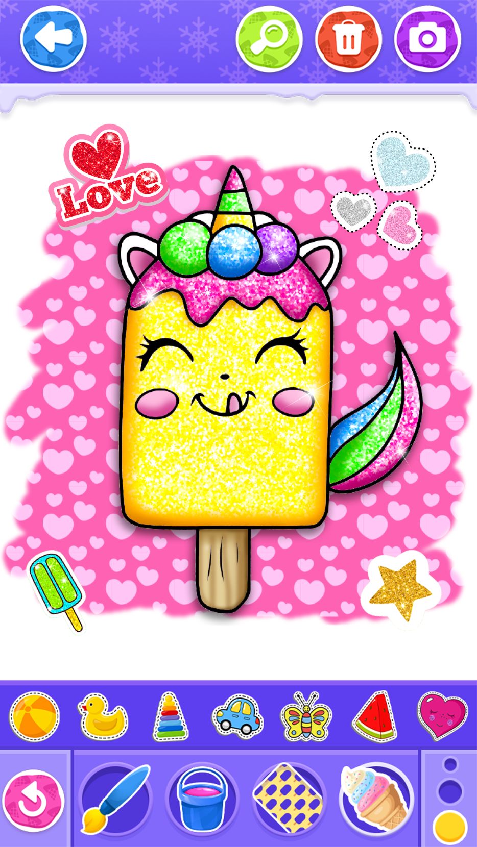 اسکرین شات 2 بازی Glitter Ice Cream Coloring