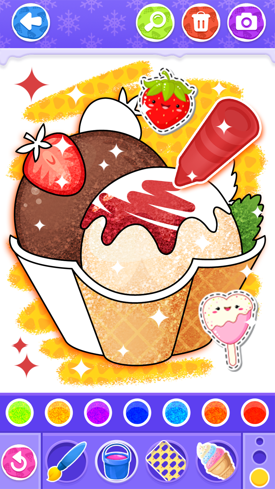 اسکرین شات 1 بازی Glitter Ice Cream Coloring