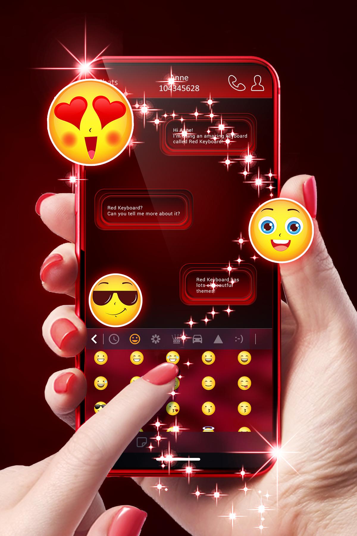 اسکرین شات 2 برنامه Red Keyboard For Android