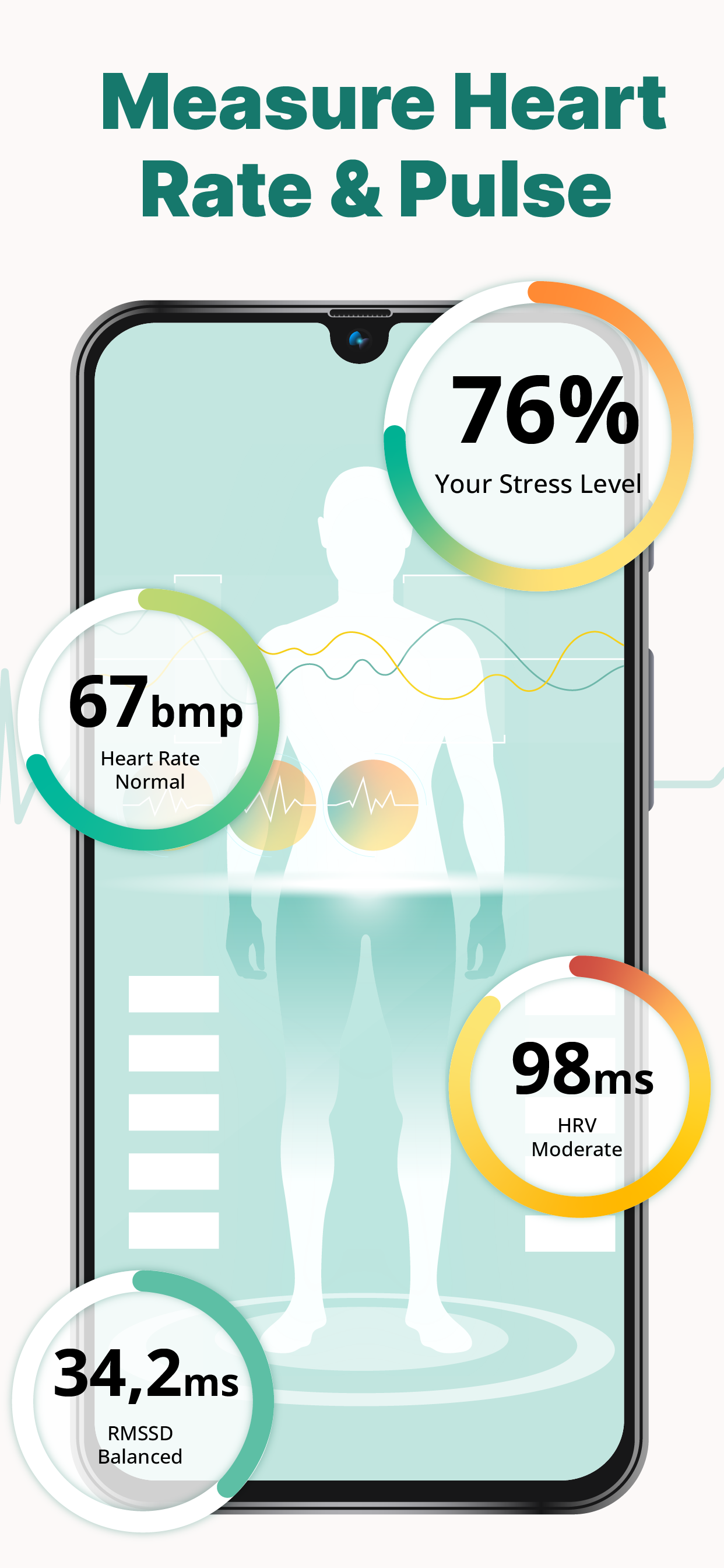 اسکرین شات 2 برنامه Pulsebit: Heart Rate Monitor