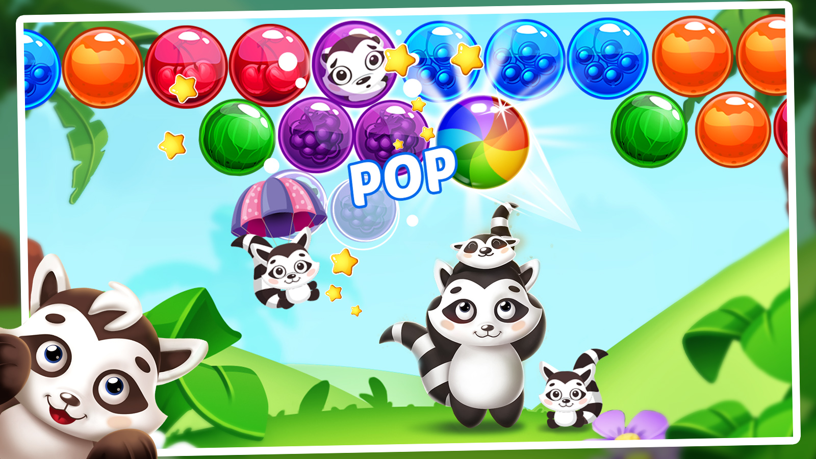 اسکرین شات 1 بازی Raccoon Bubbles