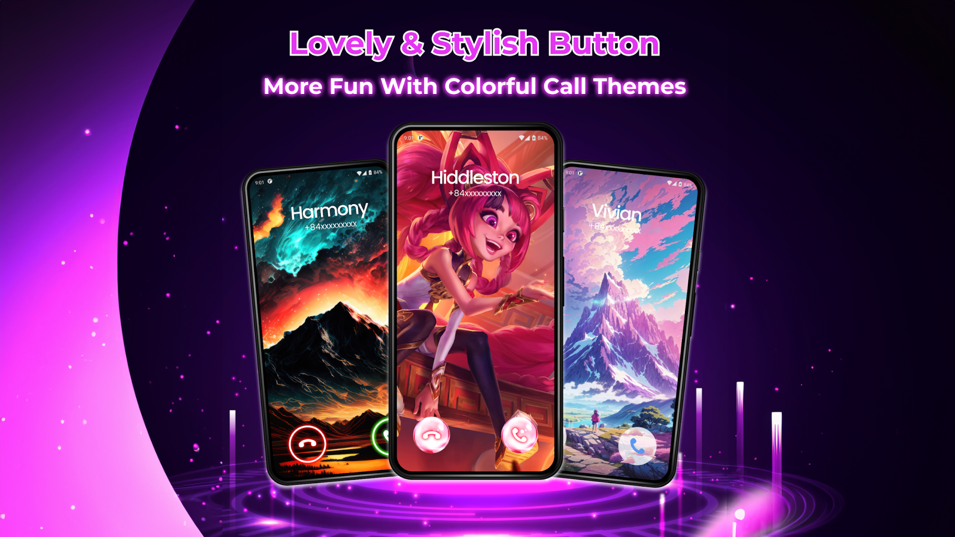 اسکرین شات 1 برنامه Color Phone: Call Screen Theme
