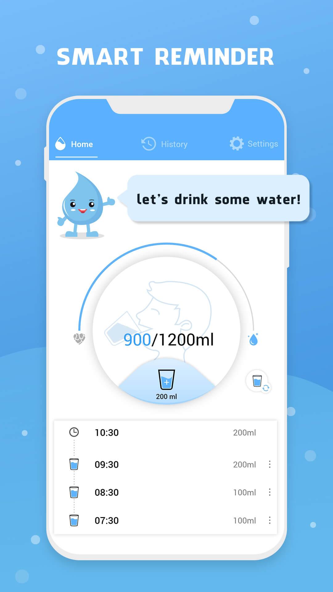 اسکرین شات 1 برنامه Water Reminder - Remind Drink