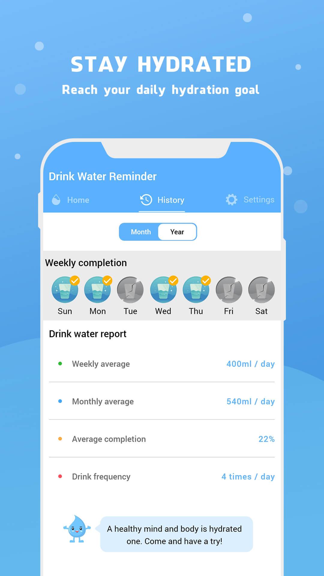 اسکرین شات 8 برنامه Water Reminder - Remind Drink