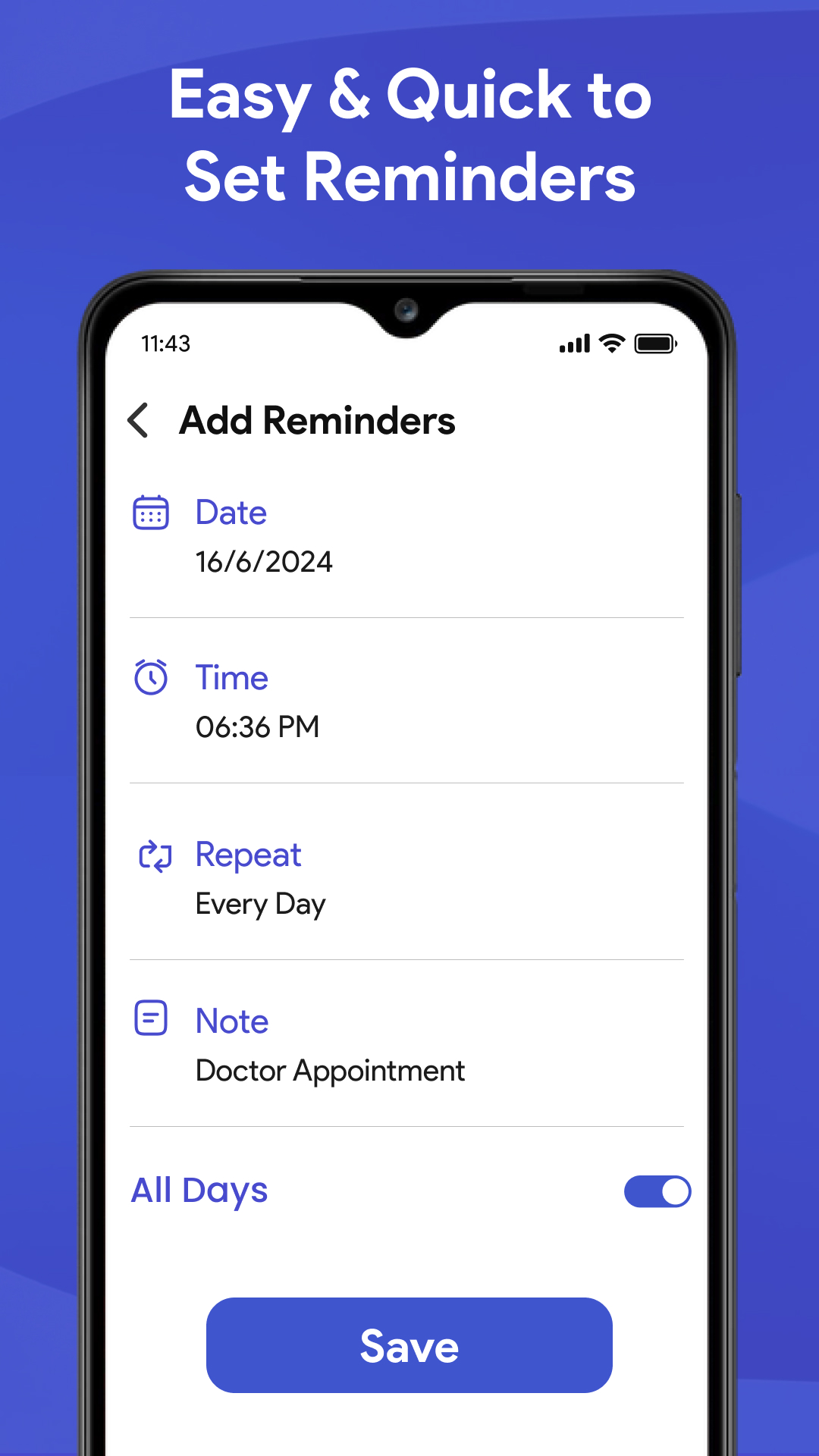 اسکرین شات 3 برنامه Reminder