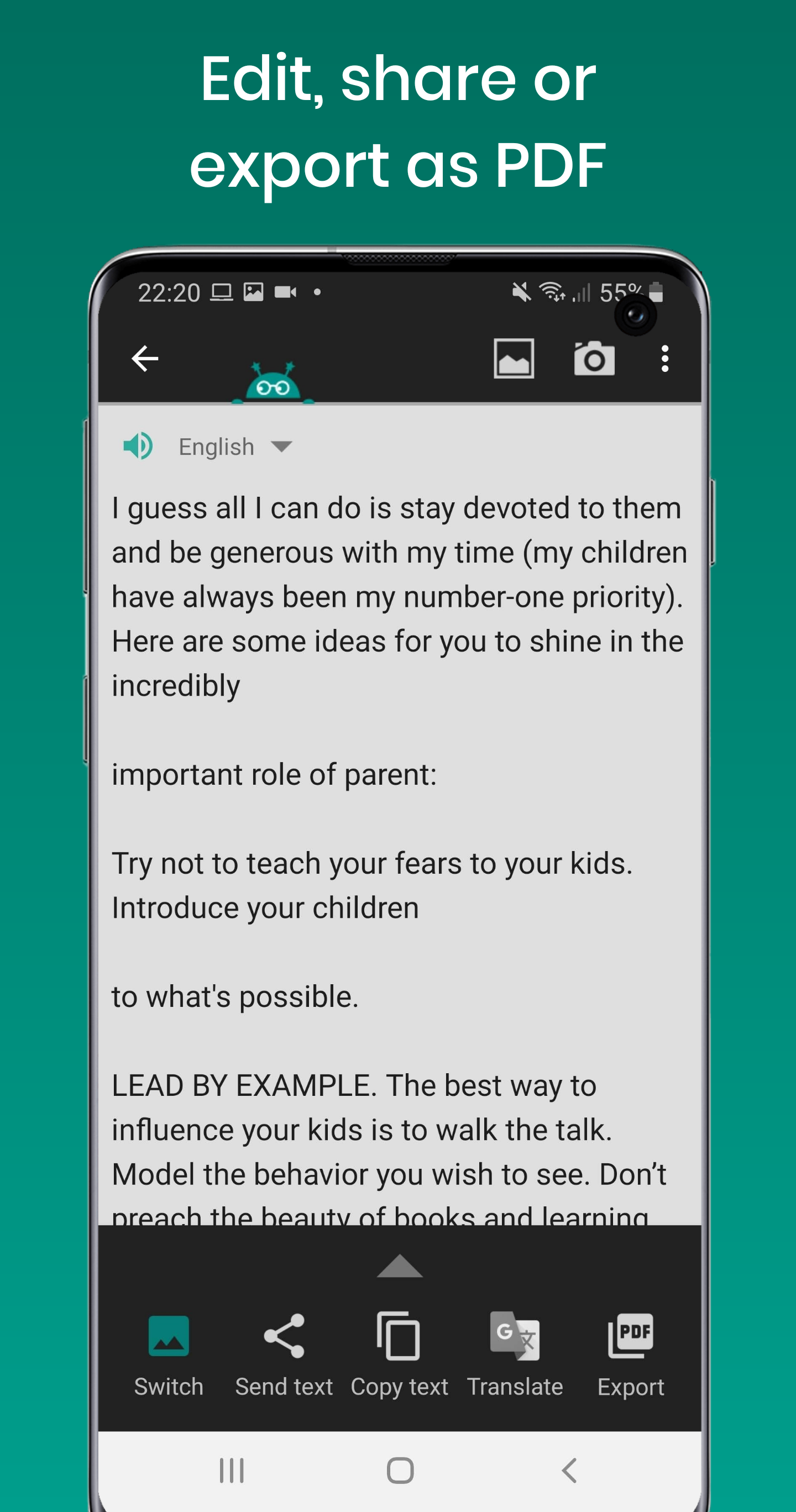 اسکرین شات 2 برنامه Text Fairy (OCR Text Scanner)
