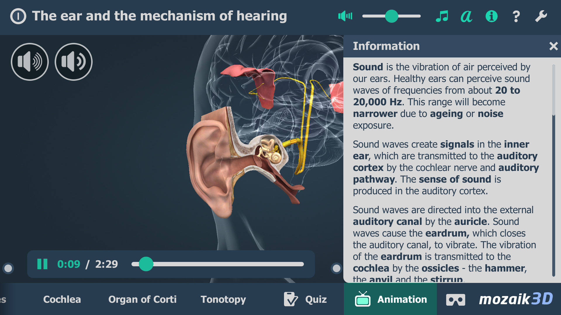 اسکرین شات برنامه The mechanism of hearing 3D 6