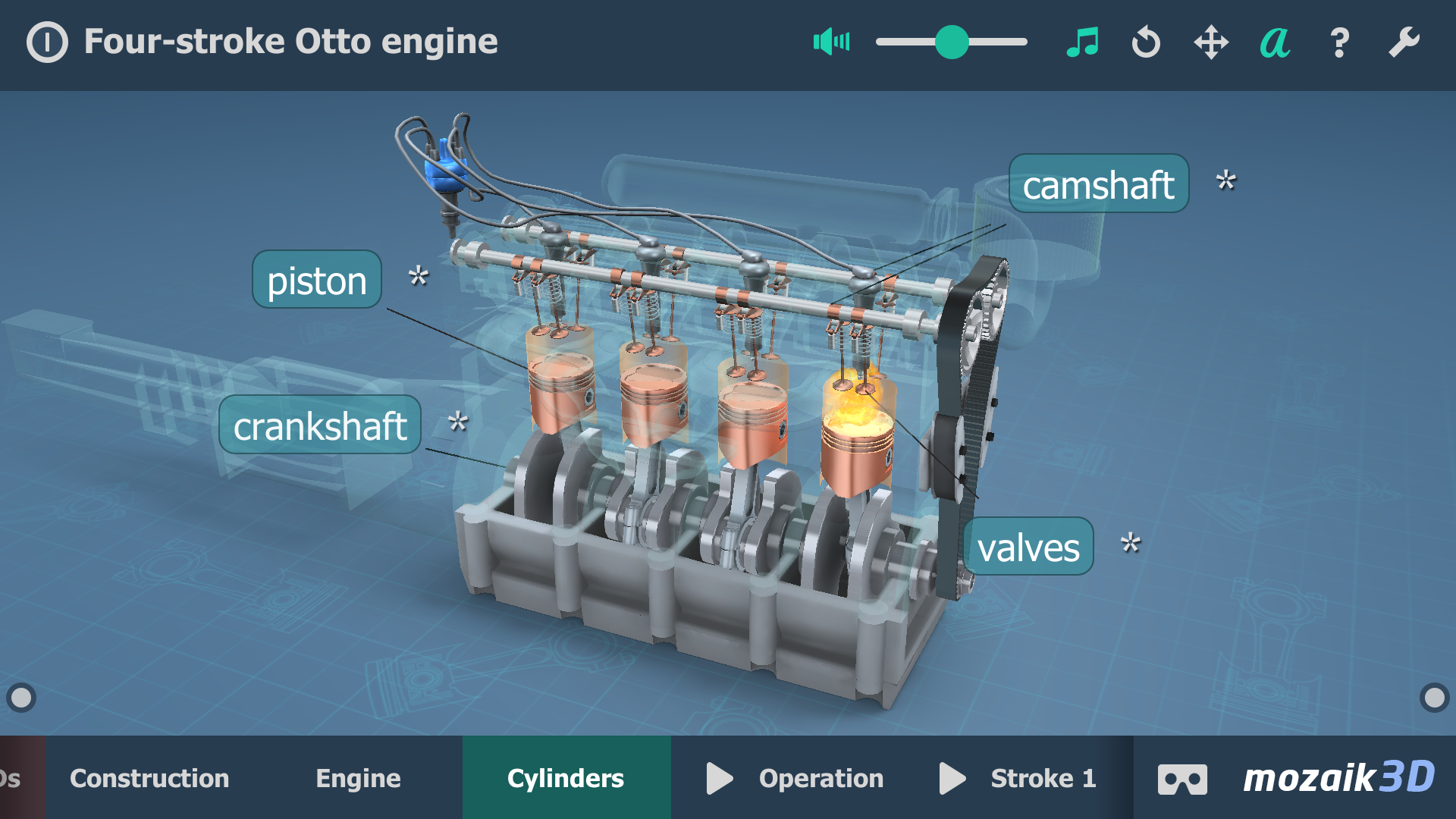 اسکرین شات 3 برنامه Four-stroke Otto engine 3D