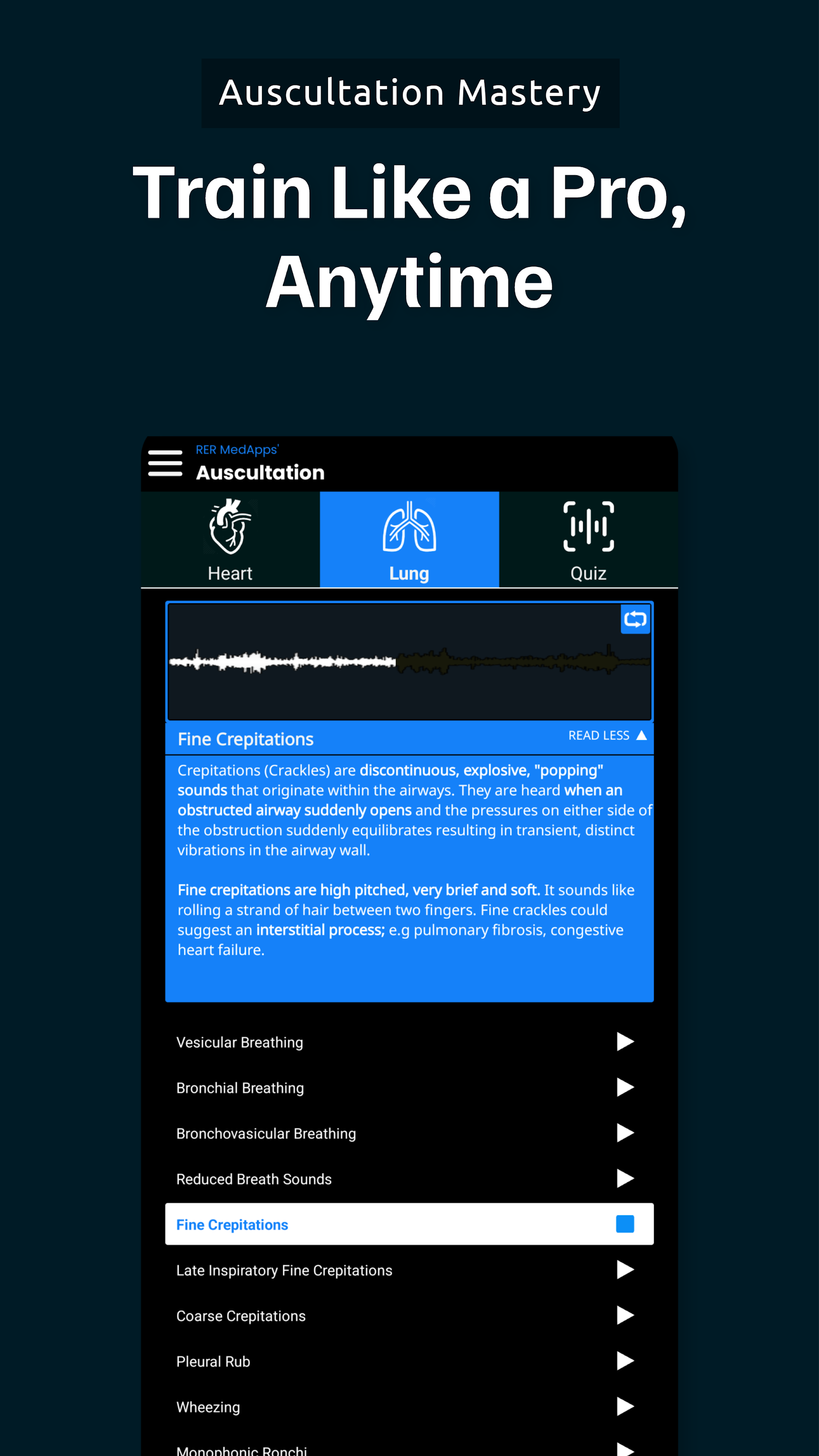 اسکرین شات 8 برنامه Auscultation | Heart Sounds