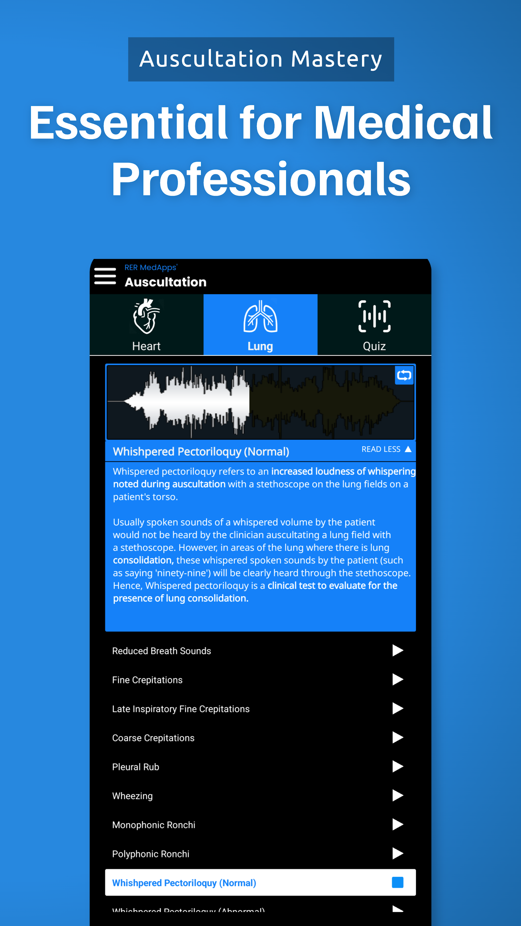 اسکرین شات 5 برنامه Auscultation | Heart Sounds