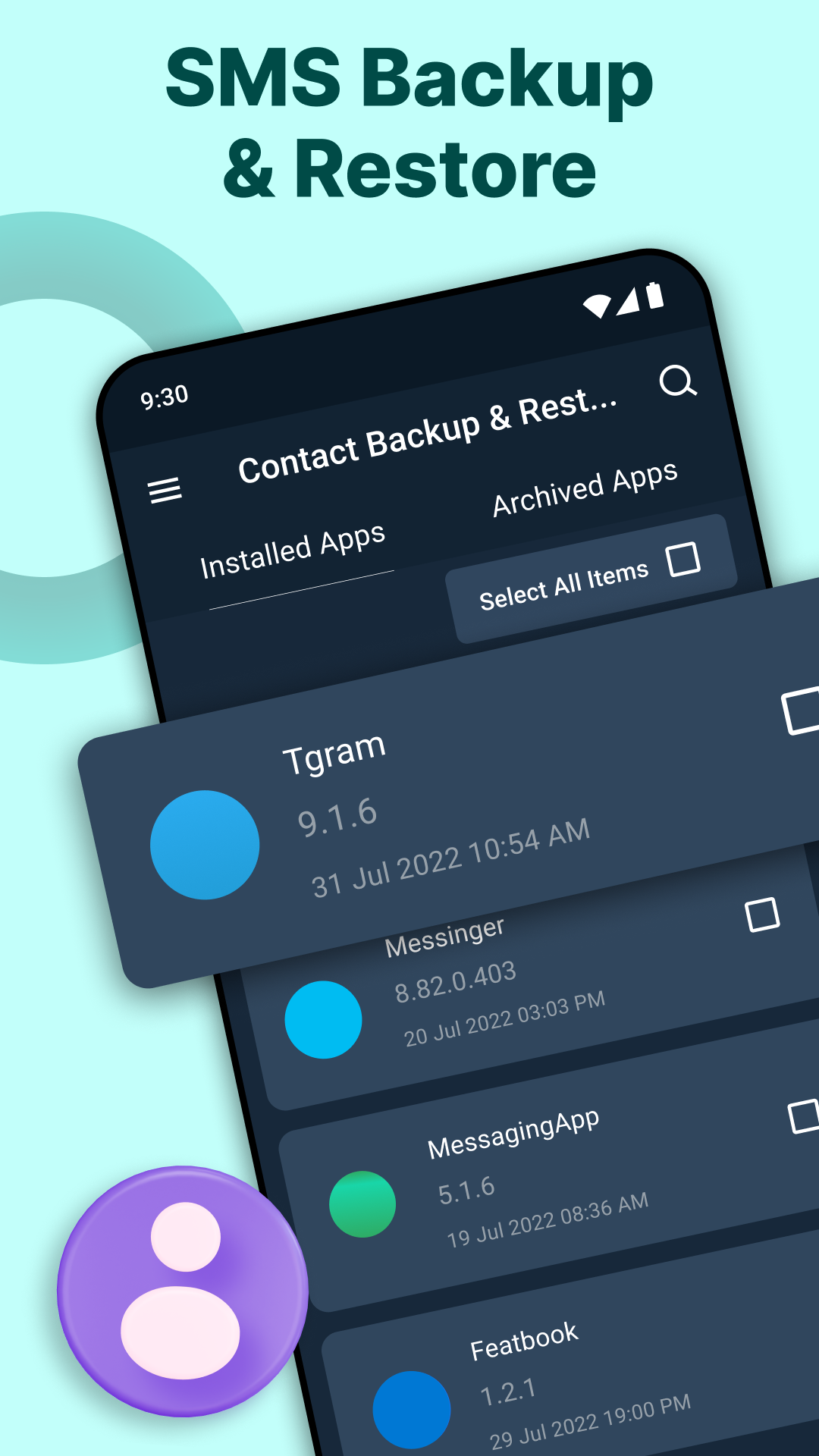 اسکرین شات 2 برنامه Contact Backup & Restore