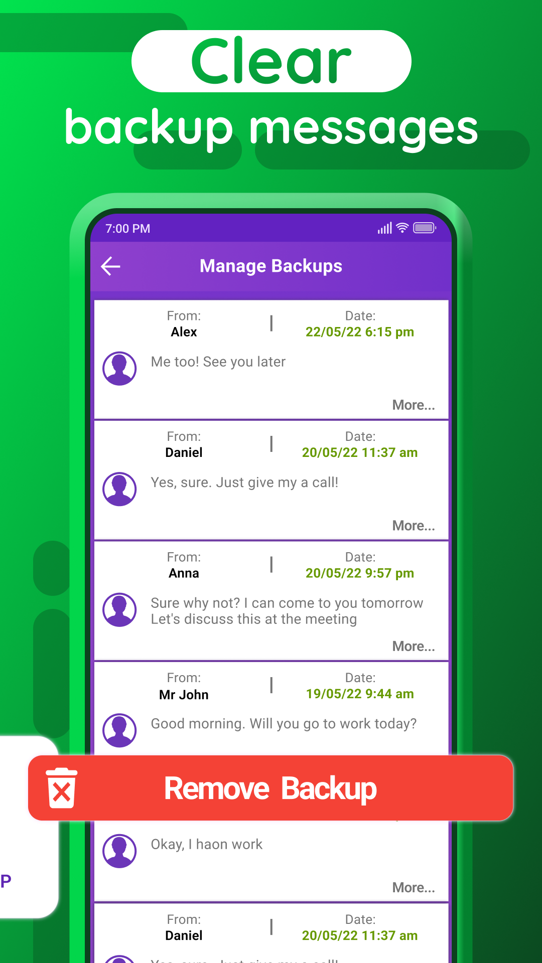 اسکرین شات 5 برنامه Recover Deleted Messages
