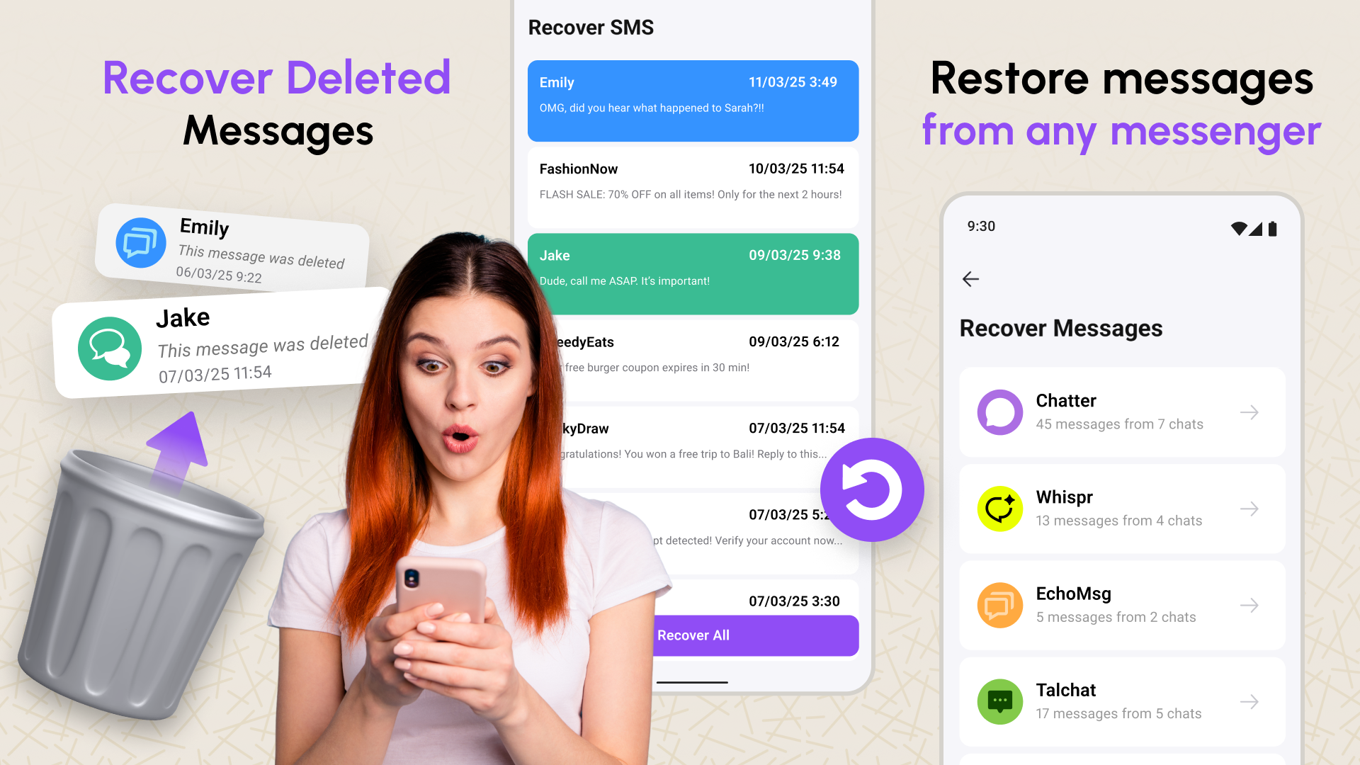 اسکرین شات 7 برنامه Recover Deleted Messages