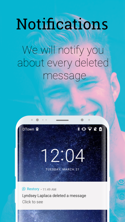 اسکرین شات 1 برنامه Restory see deleted messages