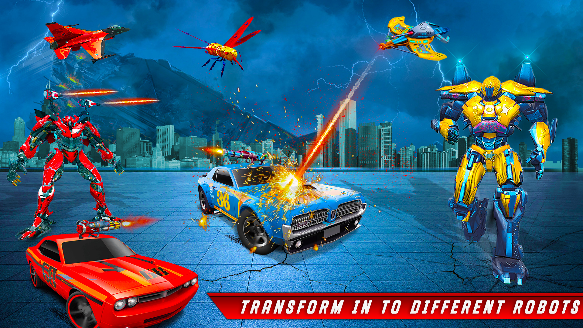 اسکرین شات 3 بازی Robot Transform-Robot Car Game