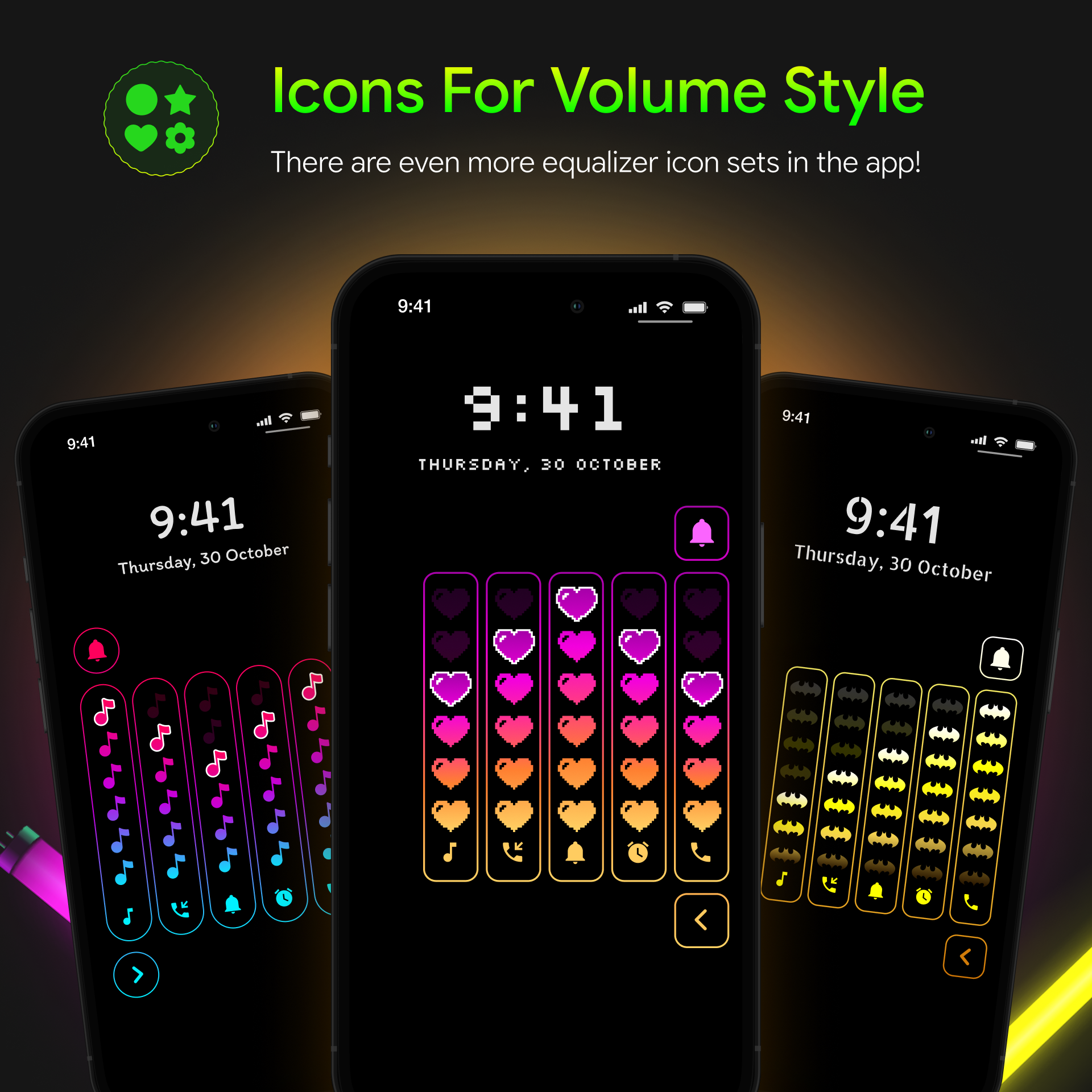 اسکرین شات 2 برنامه Neon LED Volume - Volume Style