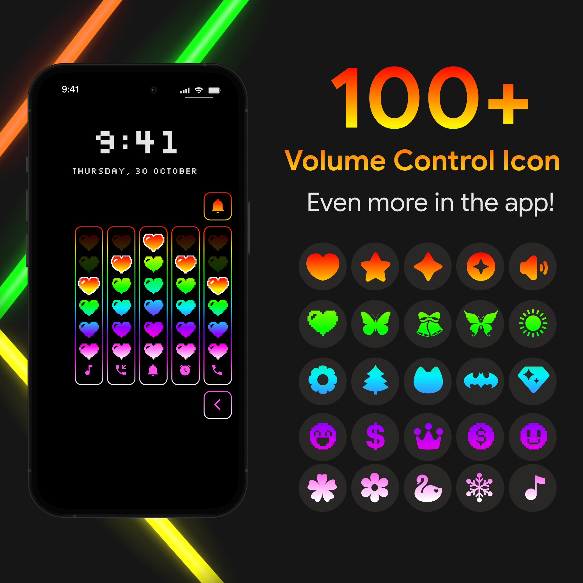 اسکرین شات 6 برنامه Neon LED Volume - Volume Style
