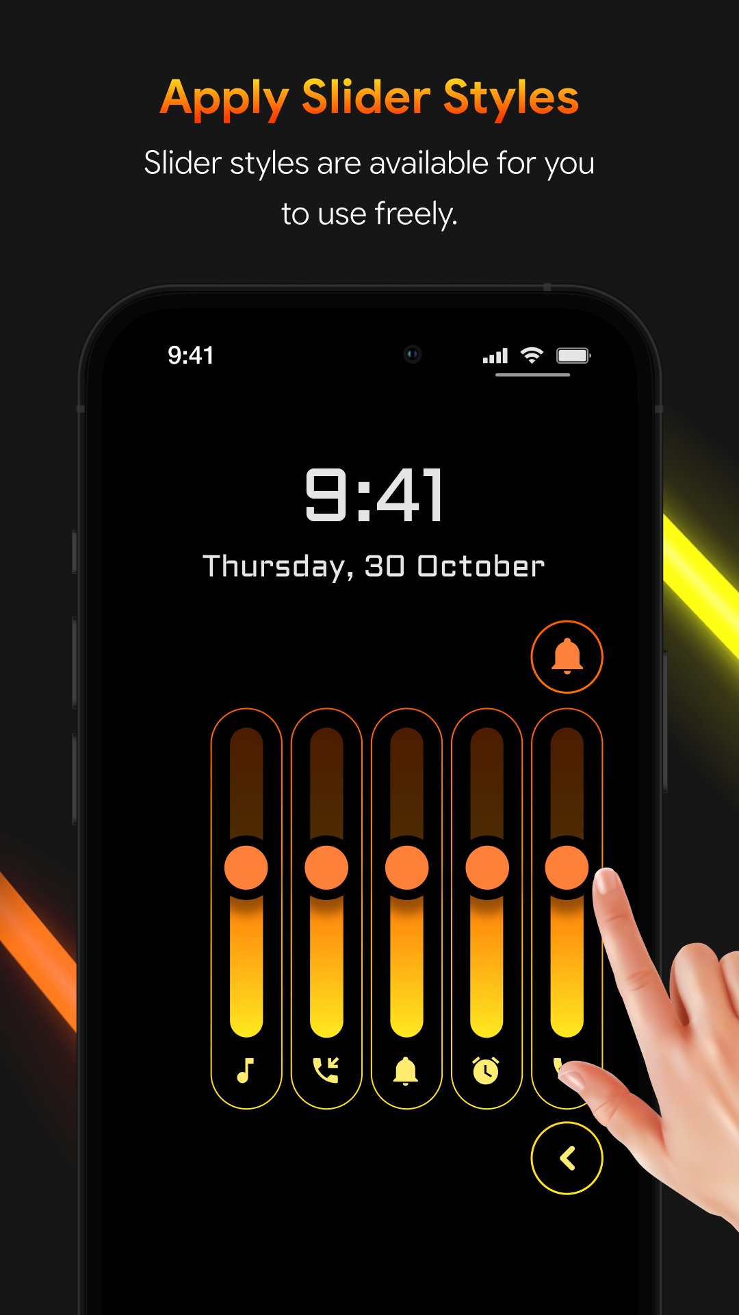 اسکرین شات 4 برنامه Neon LED Volume - Volume Style
