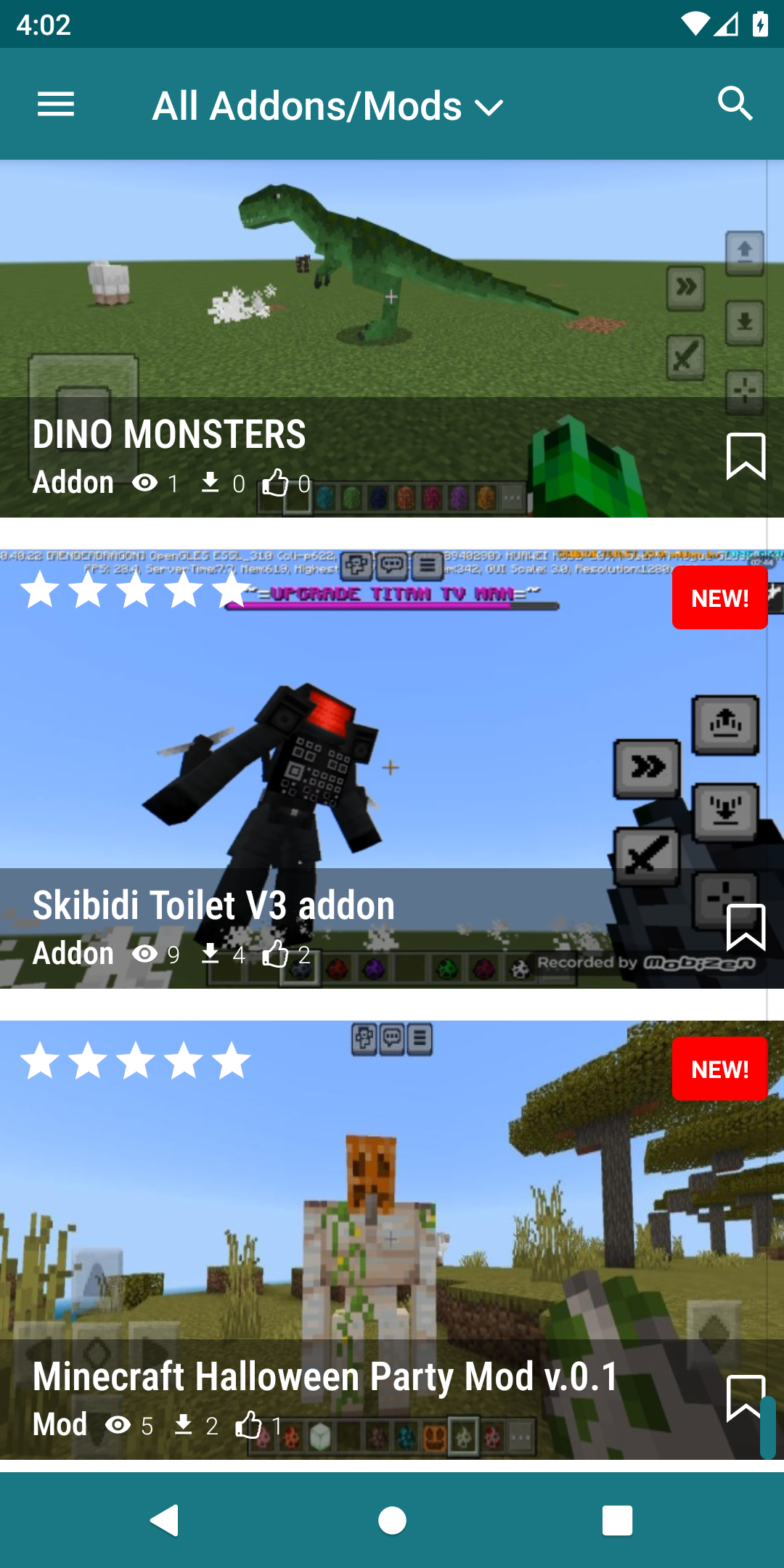 اسکرین شات 1 برنامه Addons & Mods for Minecraft