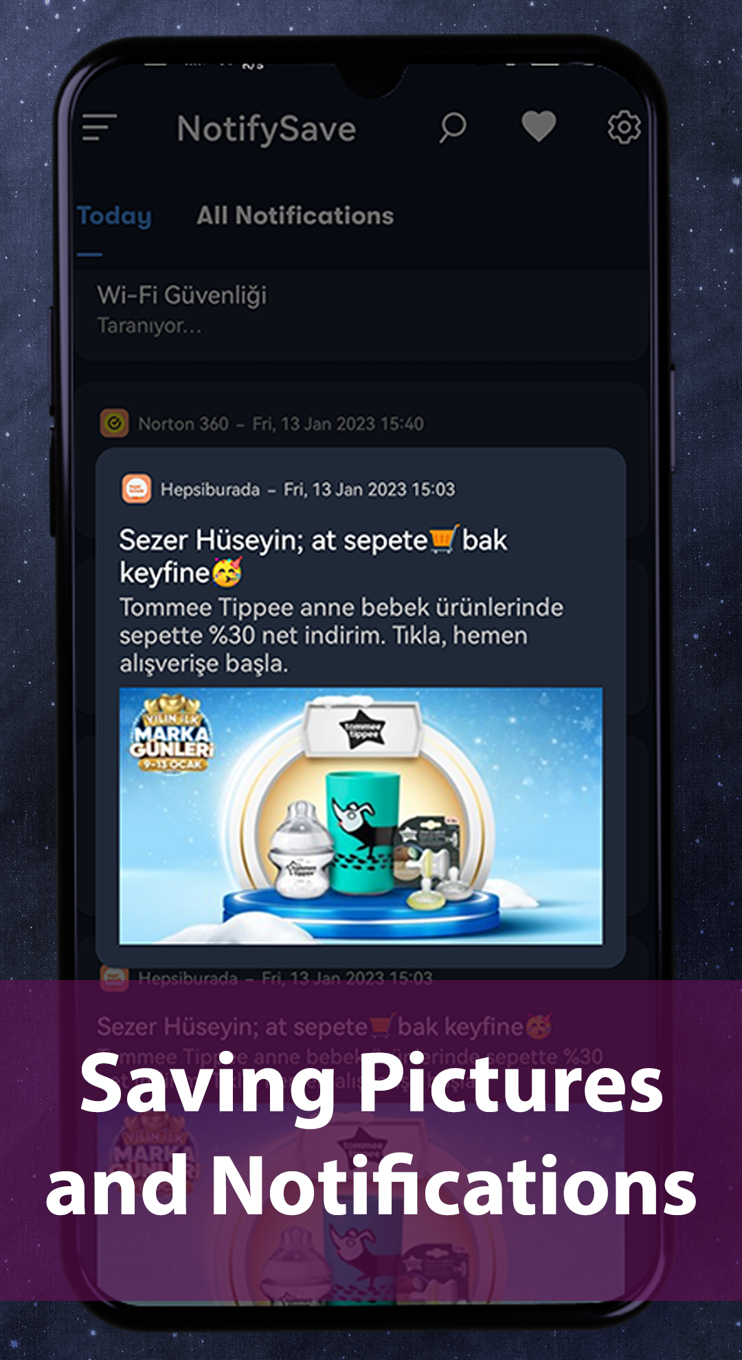 اسکرین شات 1 برنامه Notify - Messages Saver