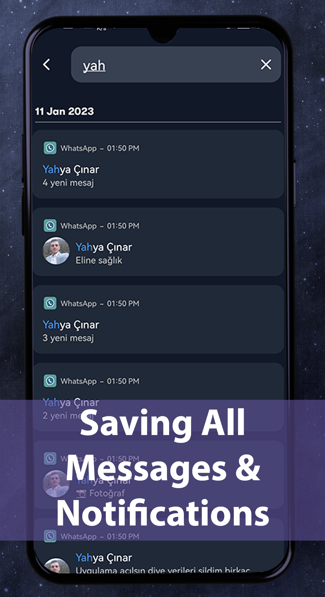 اسکرین شات 5 برنامه Notify - Messages Saver