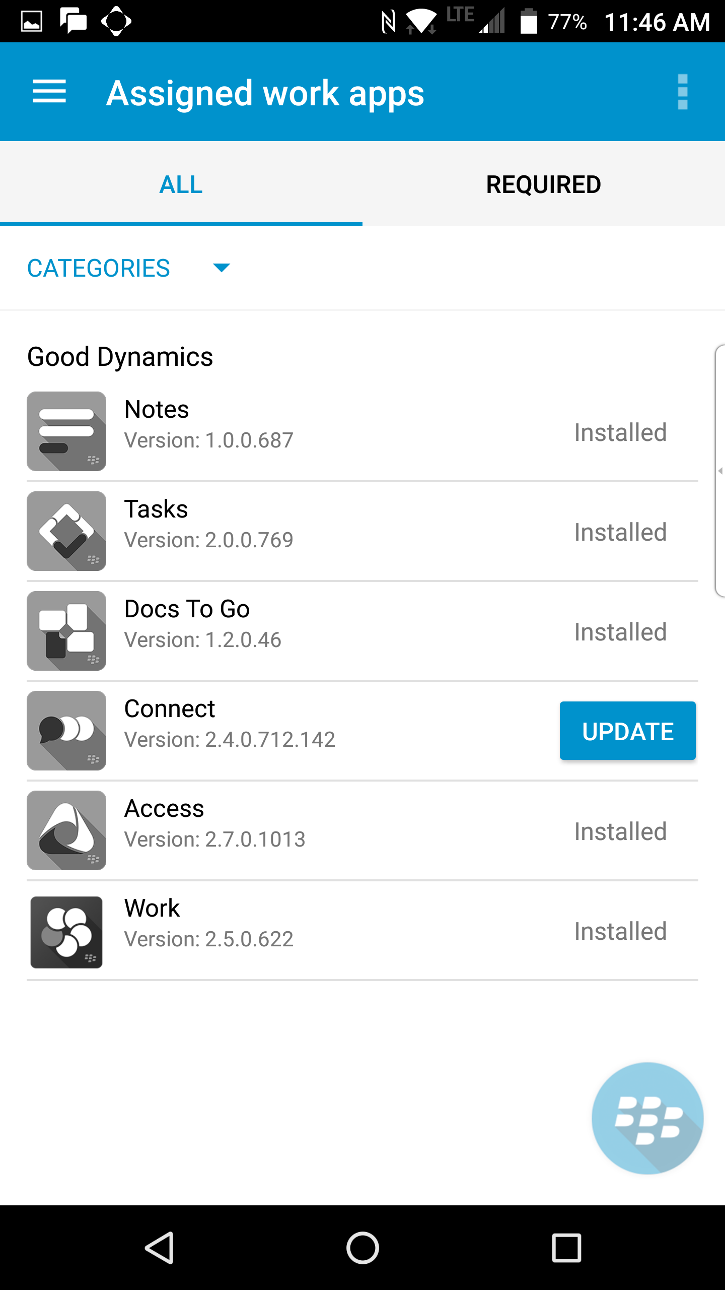 اسکرین شات 2 برنامه BlackBerry UEM Client