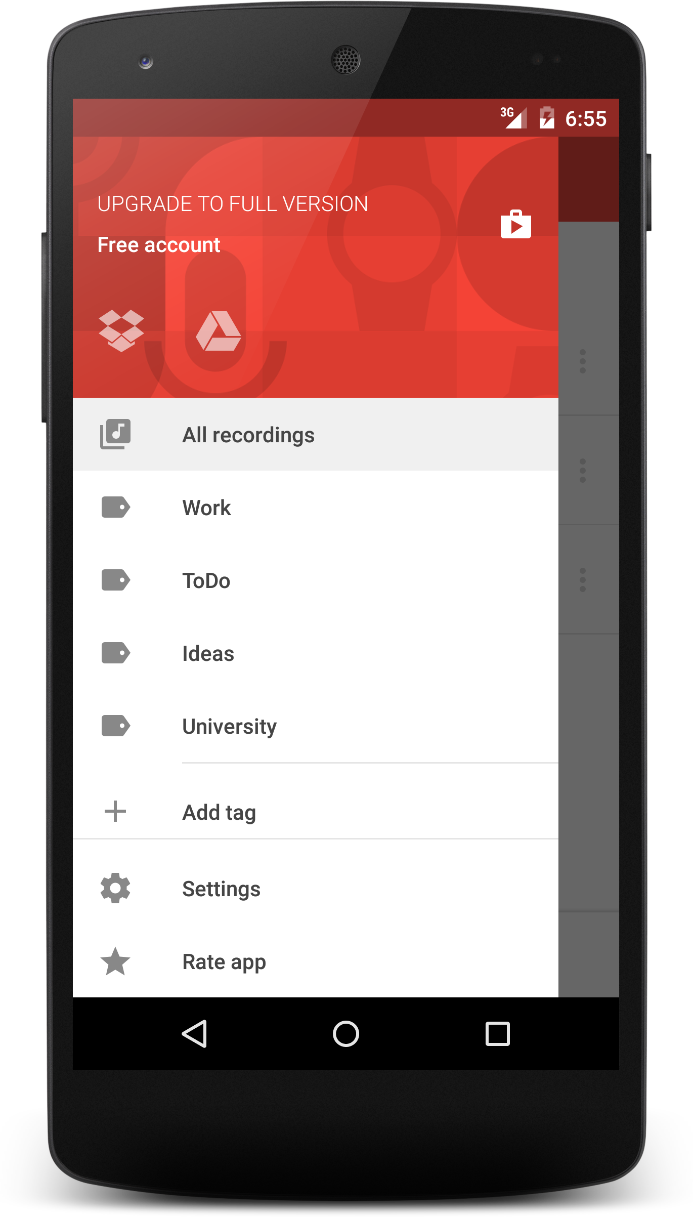 اسکرین شات 2 برنامه Wear Audio Recorder