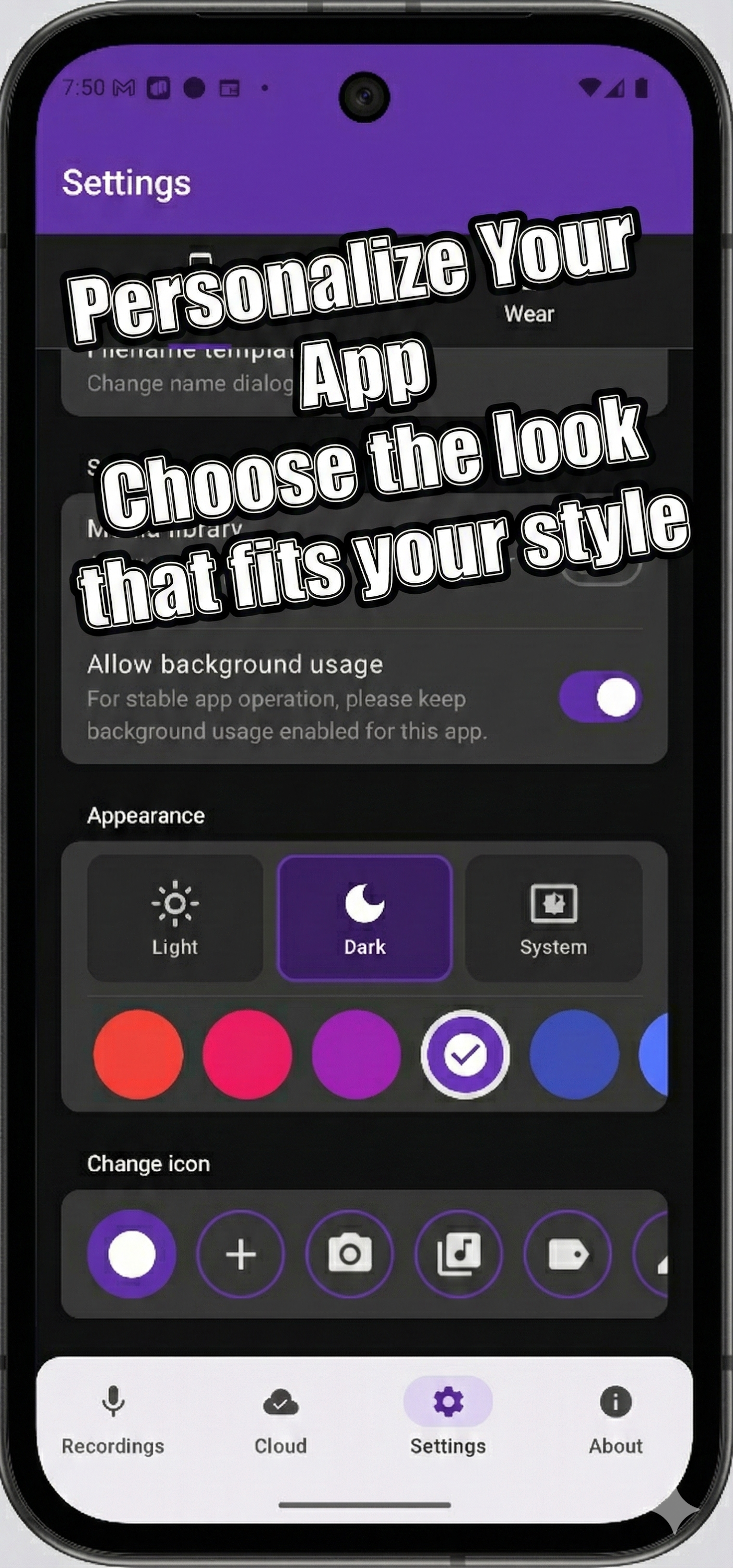 اسکرین شات 8 برنامه Wear Audio Recorder