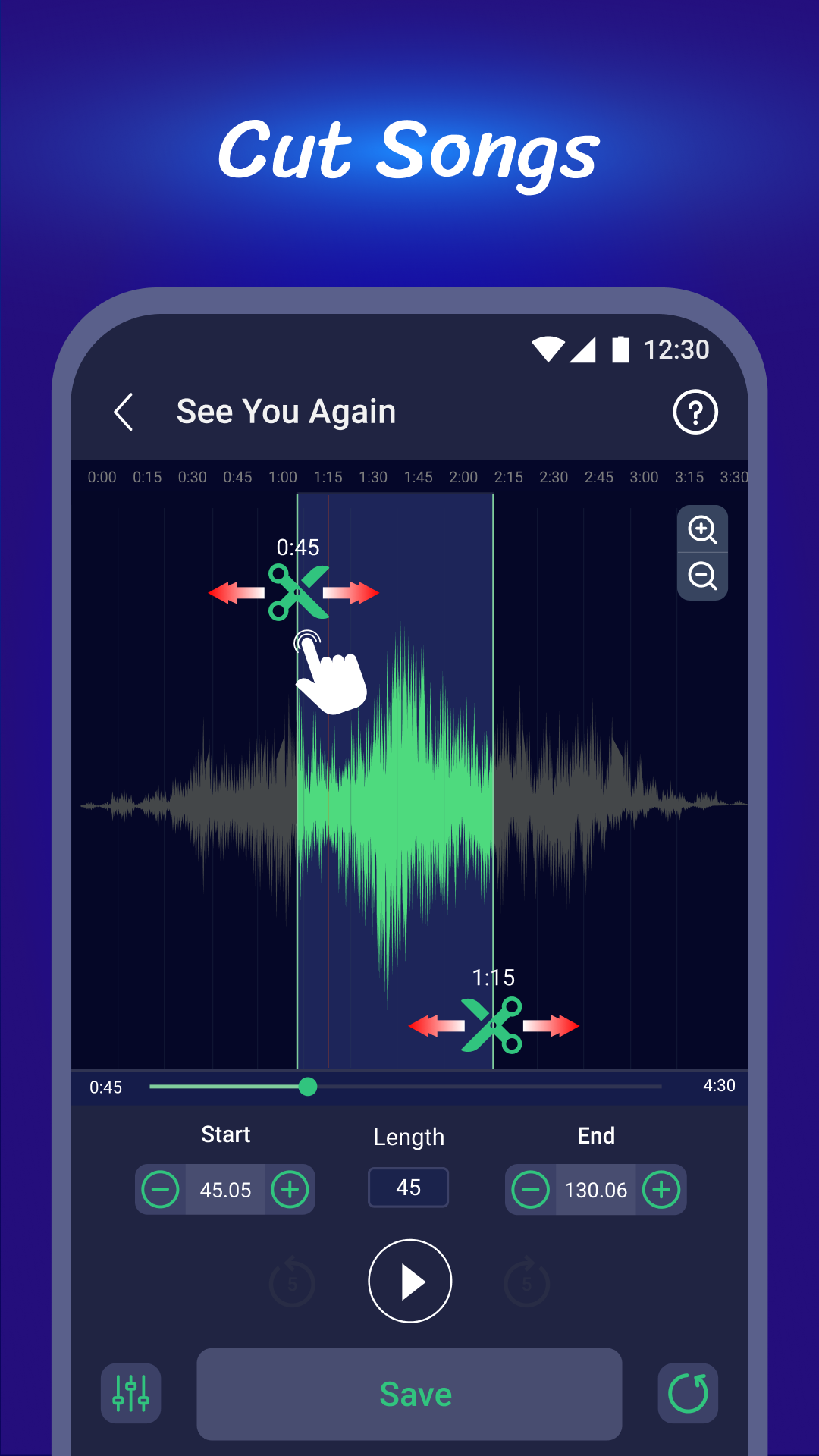 اسکرین شات 2 برنامه Ringtone Maker, MP3 Cutter