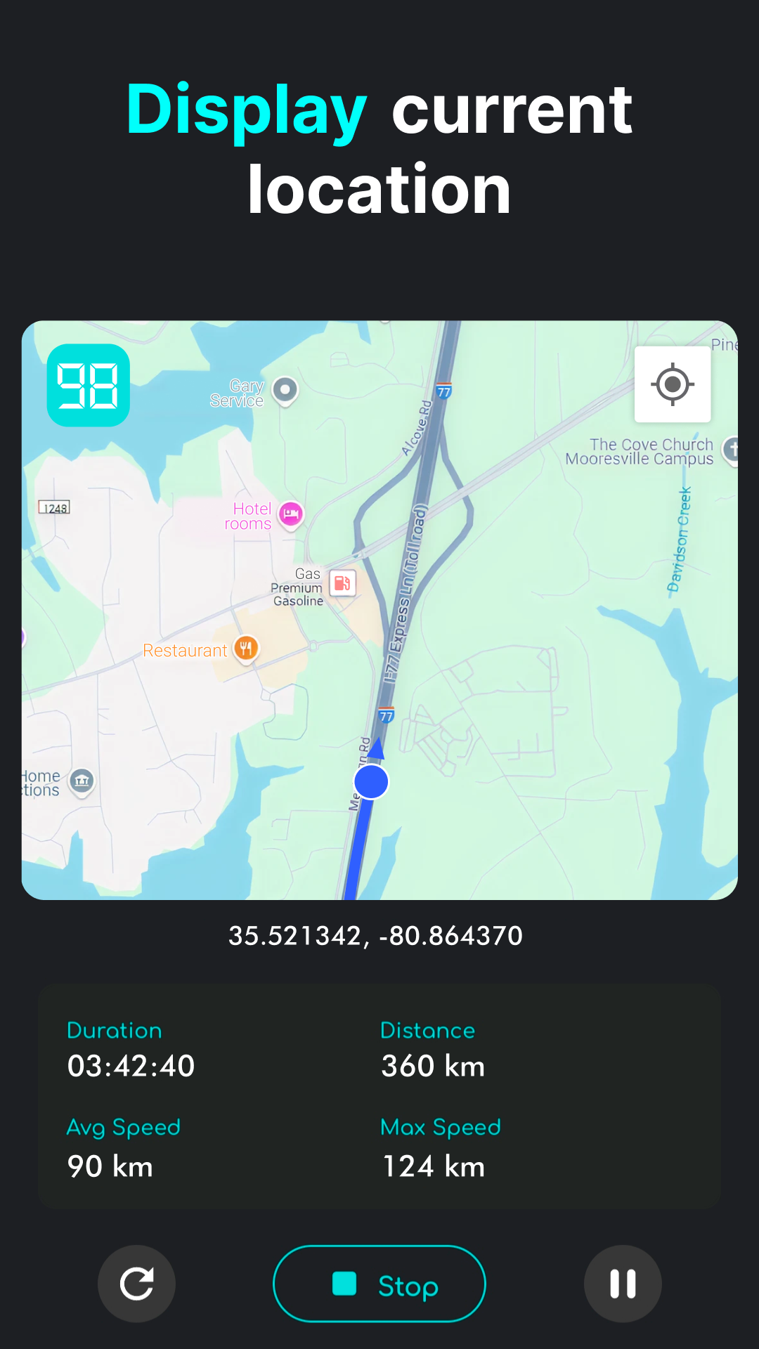 اسکرین شات 4 برنامه GPS Speedometer: Car Dash Cam