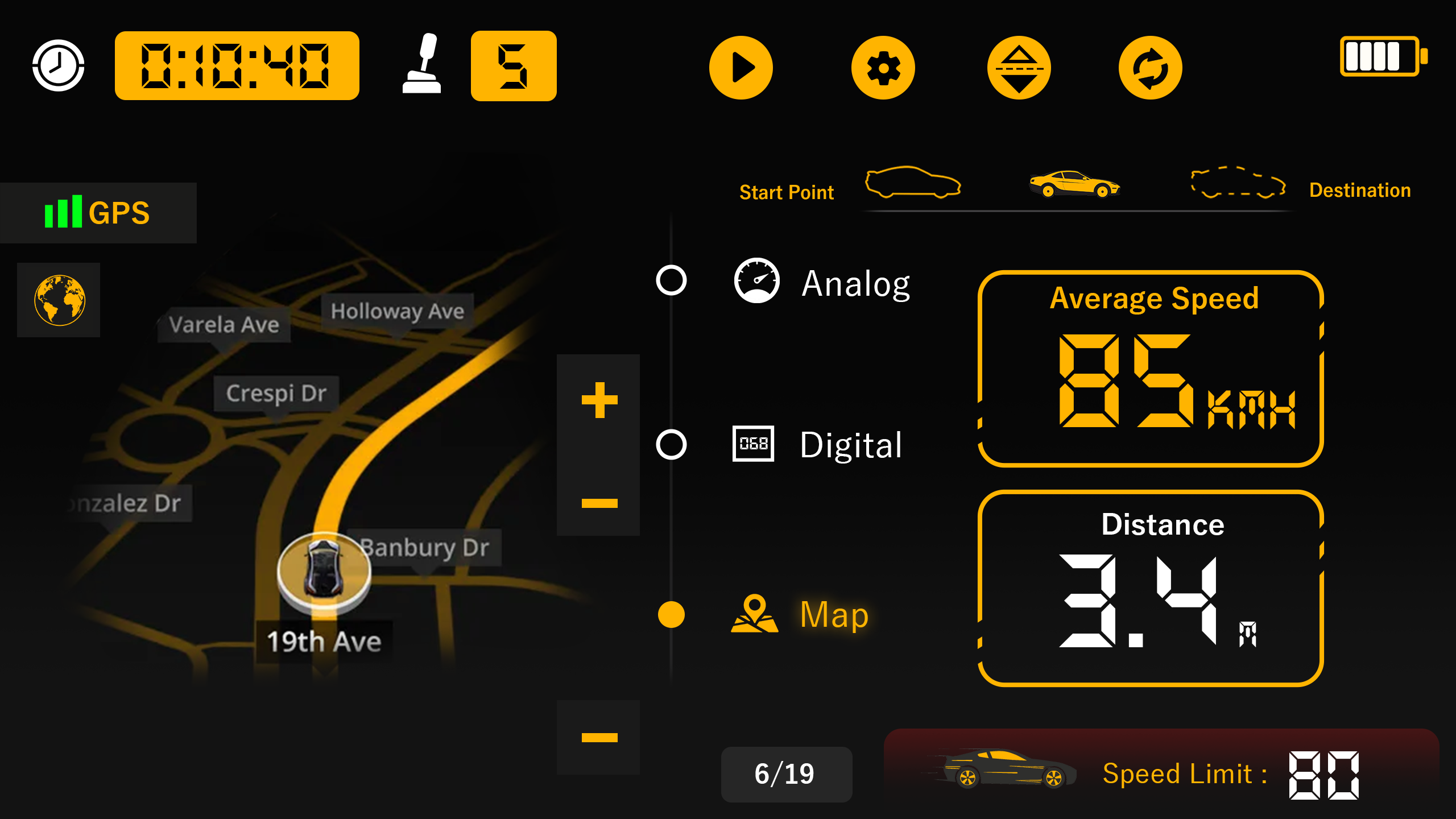 اسکرین شات 6 برنامه GPS Speedometer: Car Dash Cam