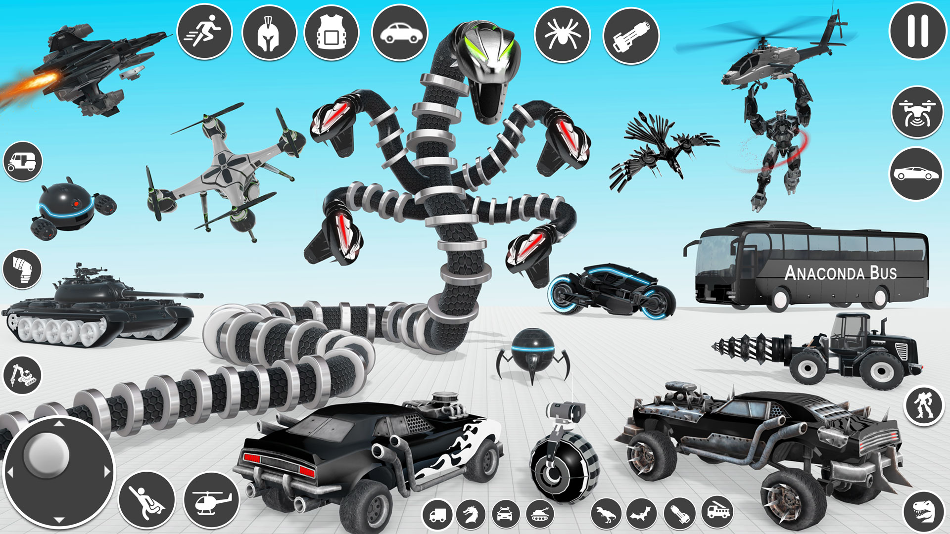 اسکرین شات 2 برنامه Anaconda Car Robot Games