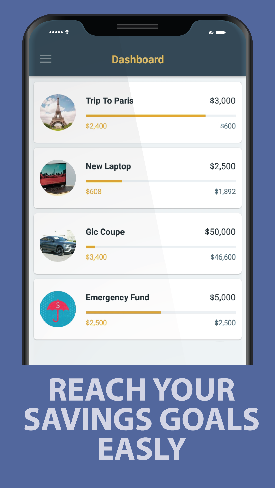 اسکرین شات 1 برنامه Savings Goal