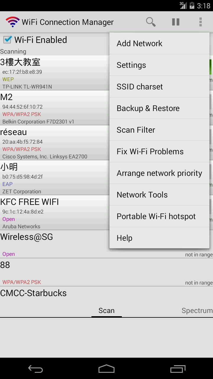 اسکرین شات 3 برنامه WiFi Connection Manager