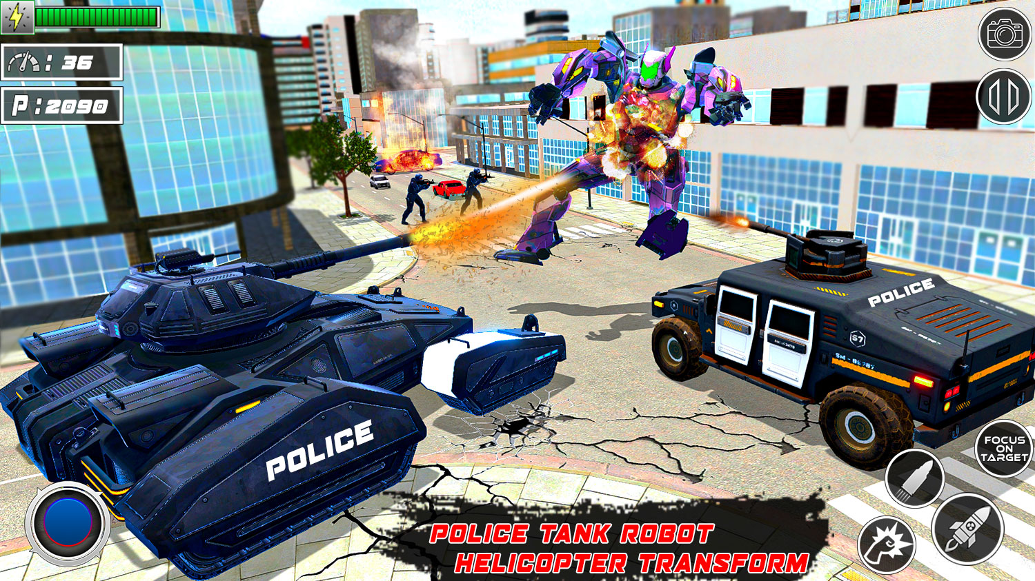 اسکرین شات 2 برنامه Police Robot Car Transforming