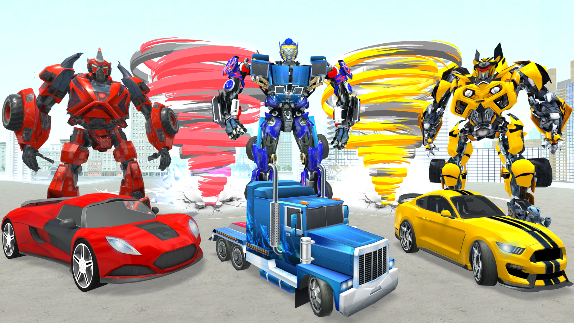 اسکرین شات 1 برنامه Tornado Robot Shooting Games