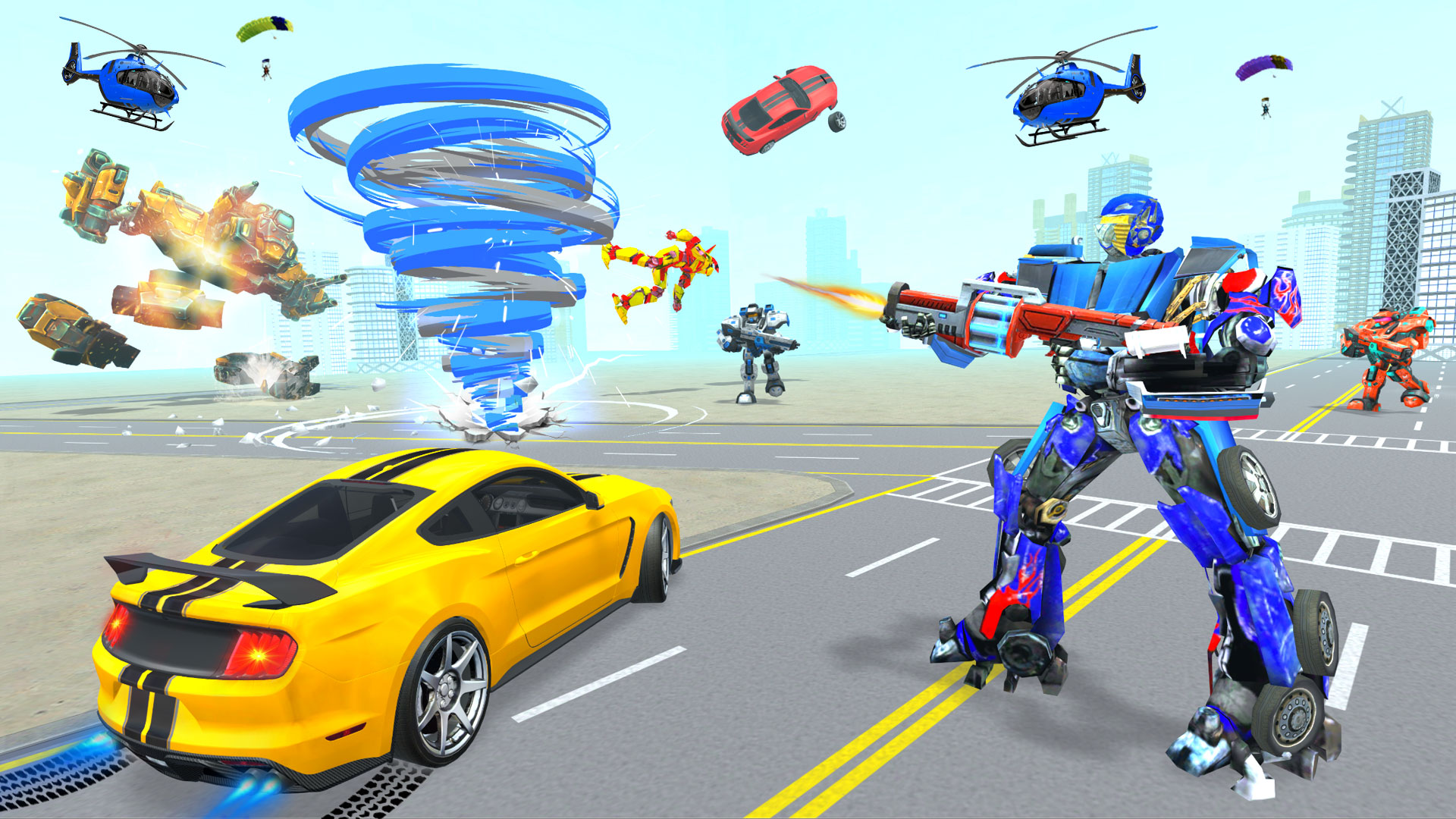 اسکرین شات 2 برنامه Tornado Robot Shooting Games