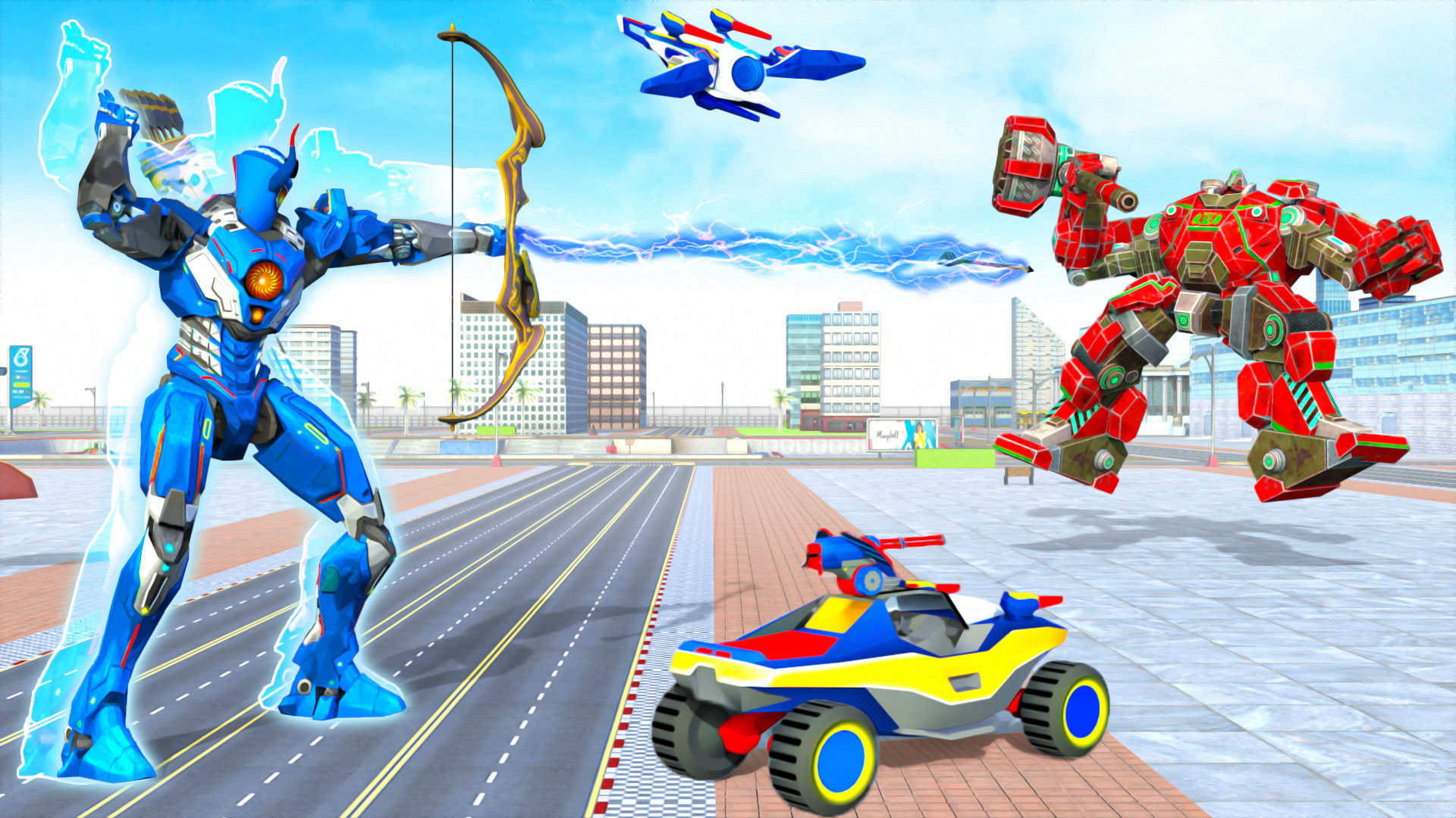 اسکرین شات 4 بازی Archery king, Fly Bus Robot 3d